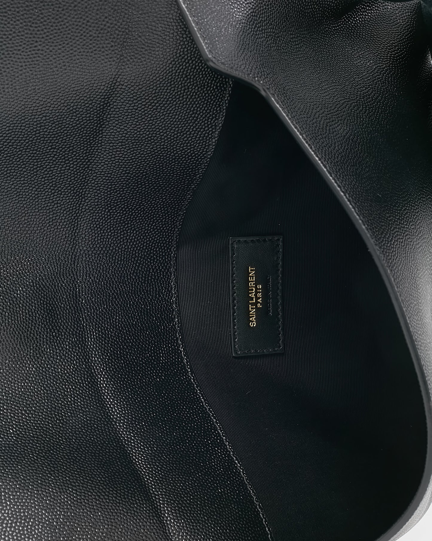 Saint Laurent Black Grain de Poudre YSL Uptown Pouch Clutch