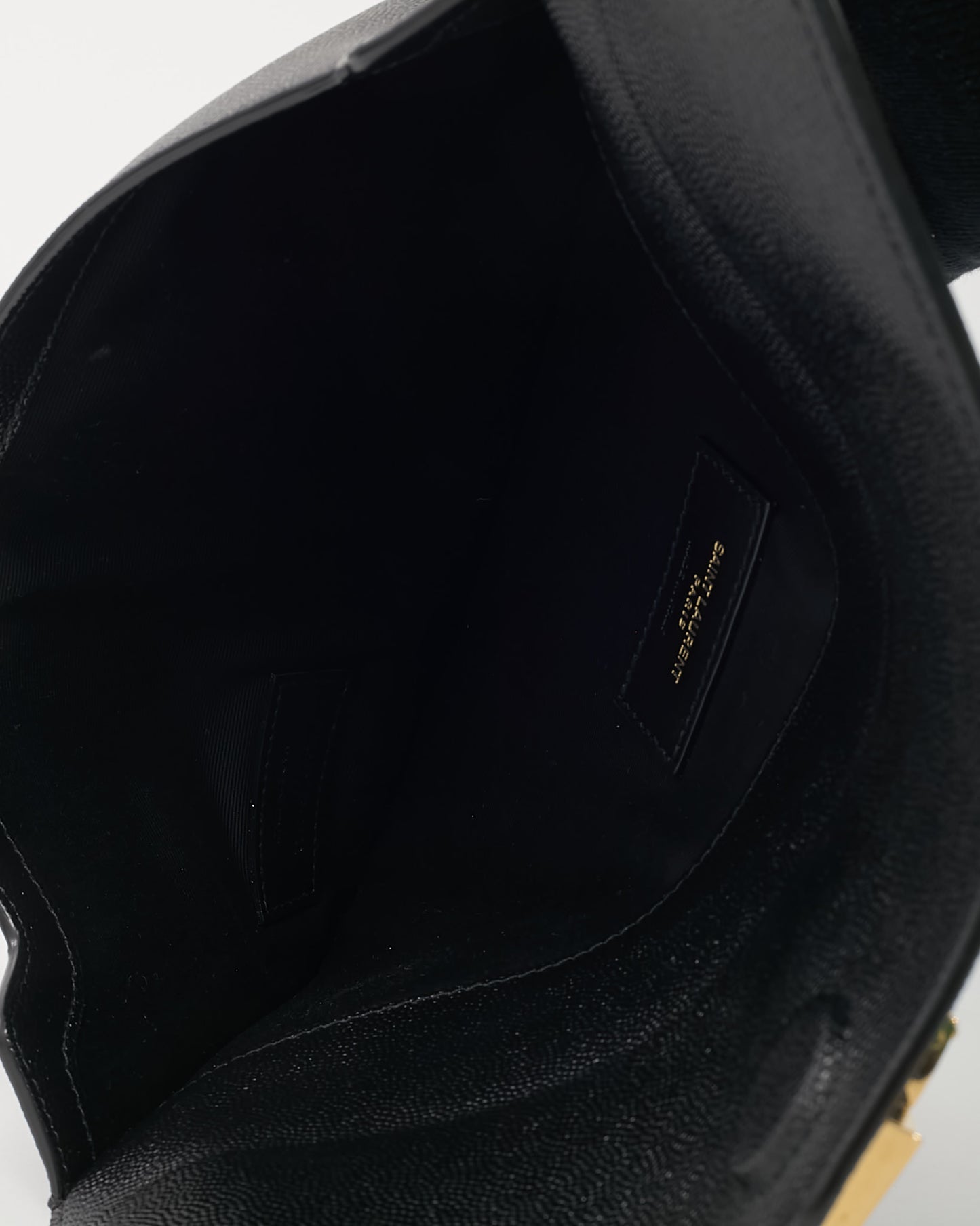 Saint Laurent Black Grain de Poudre YSL Uptown Pouch Clutch