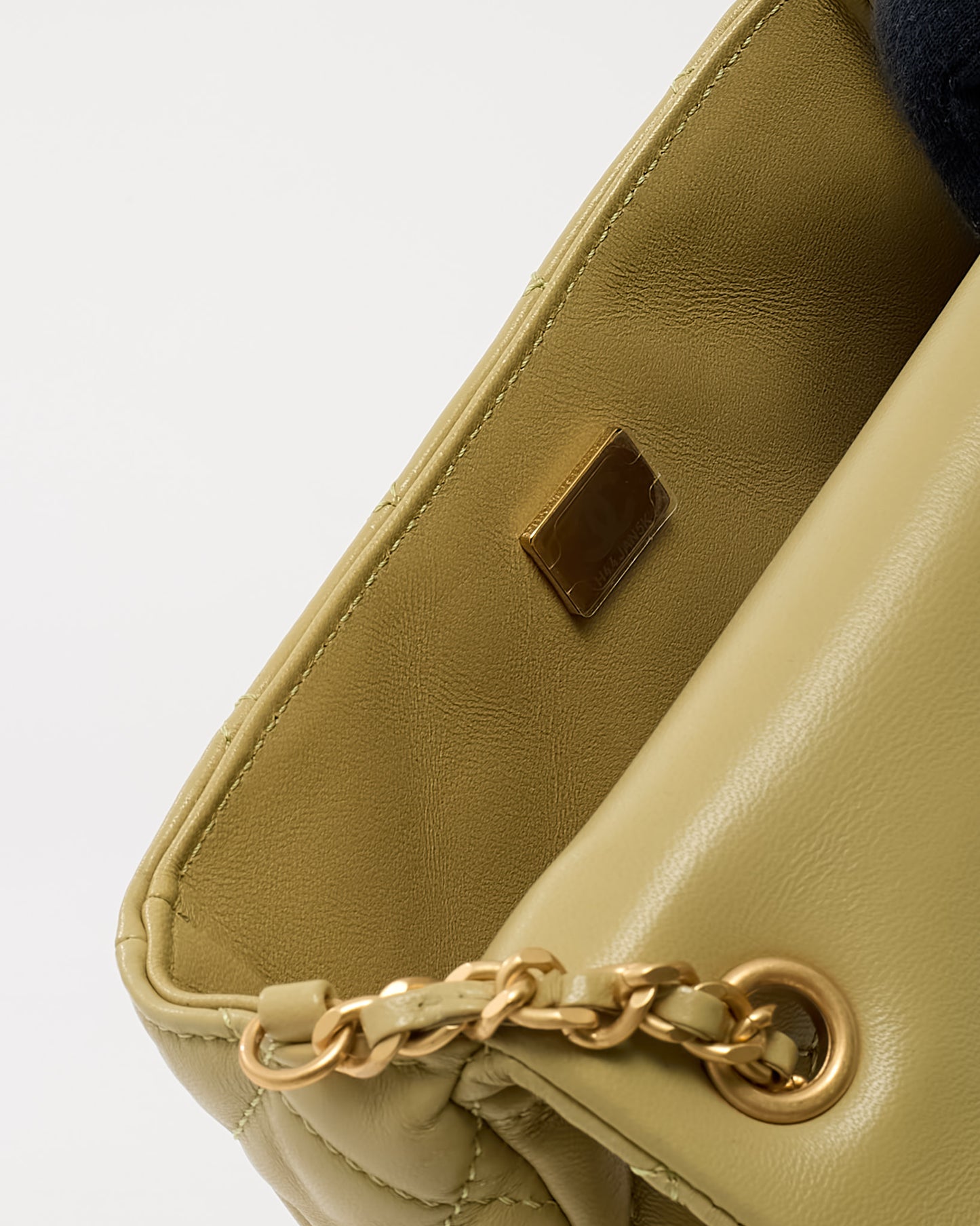 Chanel Light Green Quilted Lambskin Leather Mini Square Coco Hearts Flap Bag