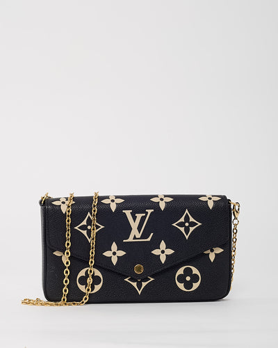 Louis Vuitton Black/Beige Monogram Empreinte Leather Felicie Pochette Crossbody Bag