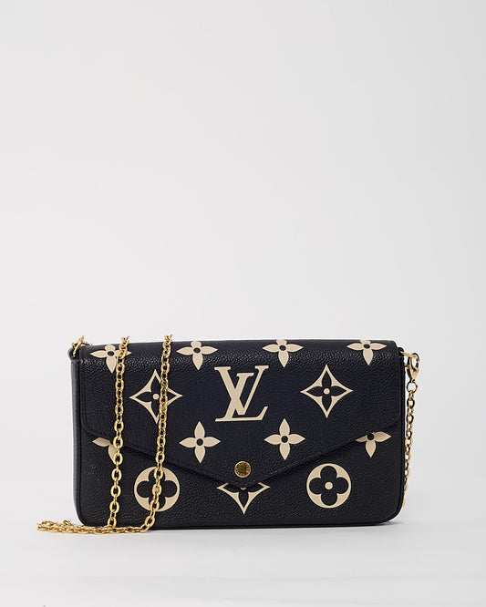 Louis Vuitton Black/Beige Monogram Empreinte Leather Felicie Pochette Crossbody Bag
