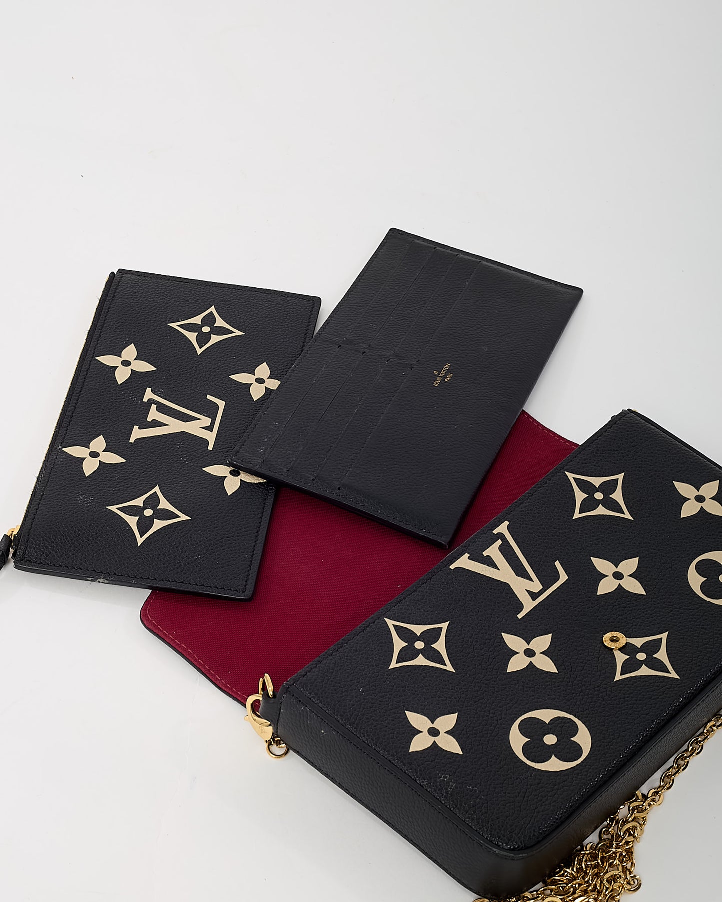 Louis Vuitton Black/Beige Monogram Empreinte Leather Felicie Pochette Crossbody Bag