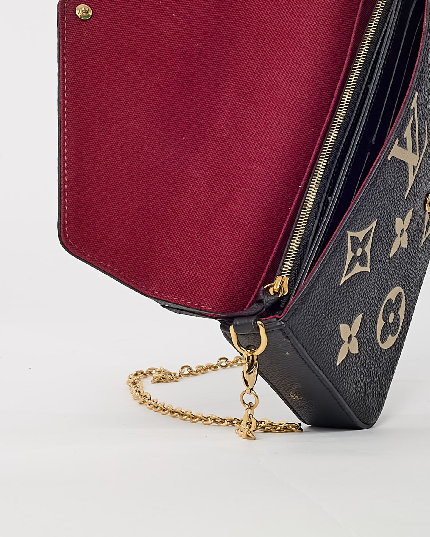 Louis Vuitton Black/Beige Monogram Empreinte Leather Felicie Pochette Crossbody Bag