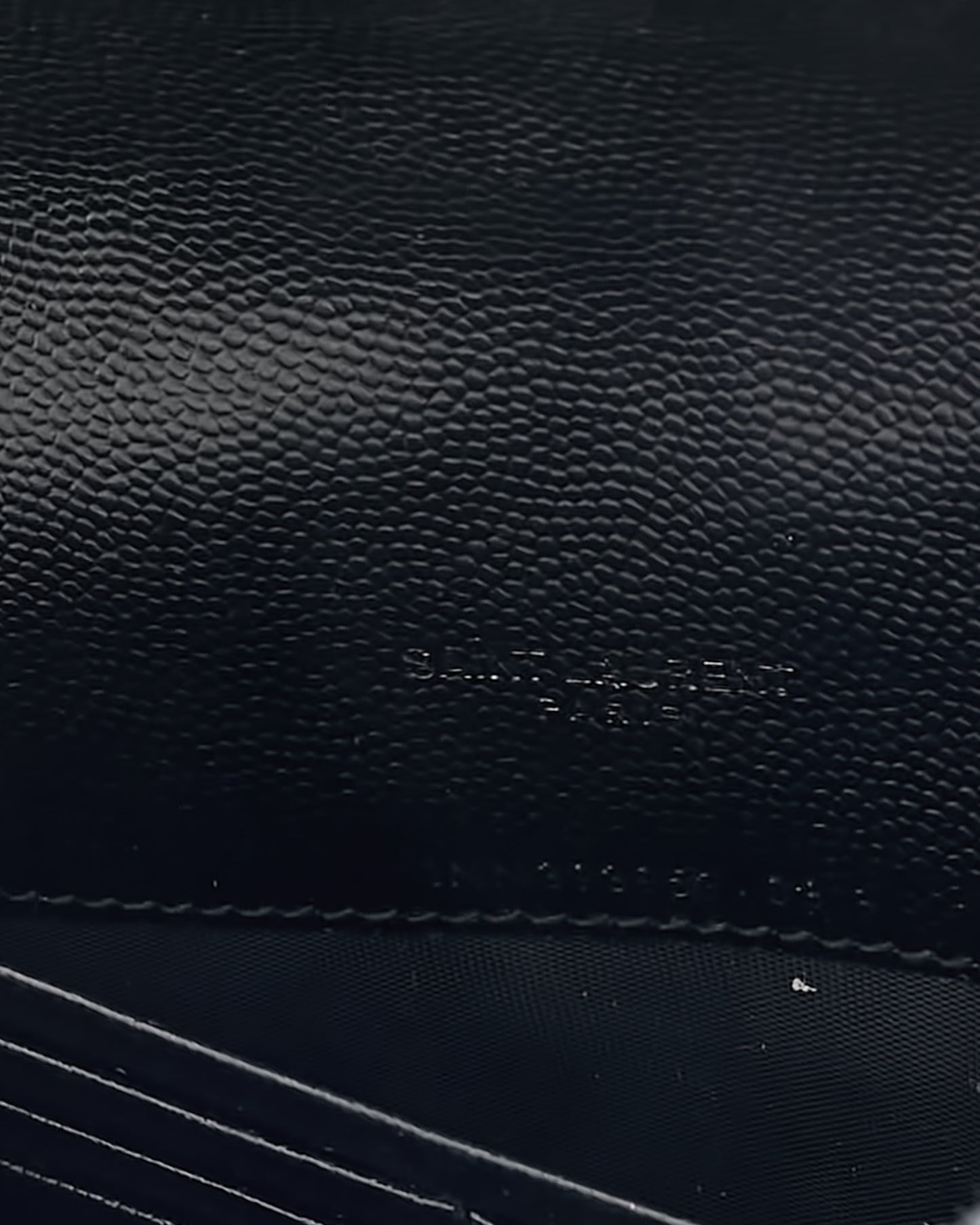 Saint Laurent Black Chevron Grain De Poudre BHW YSL Cassandre Envelope Chain WOC Crossbody Bag