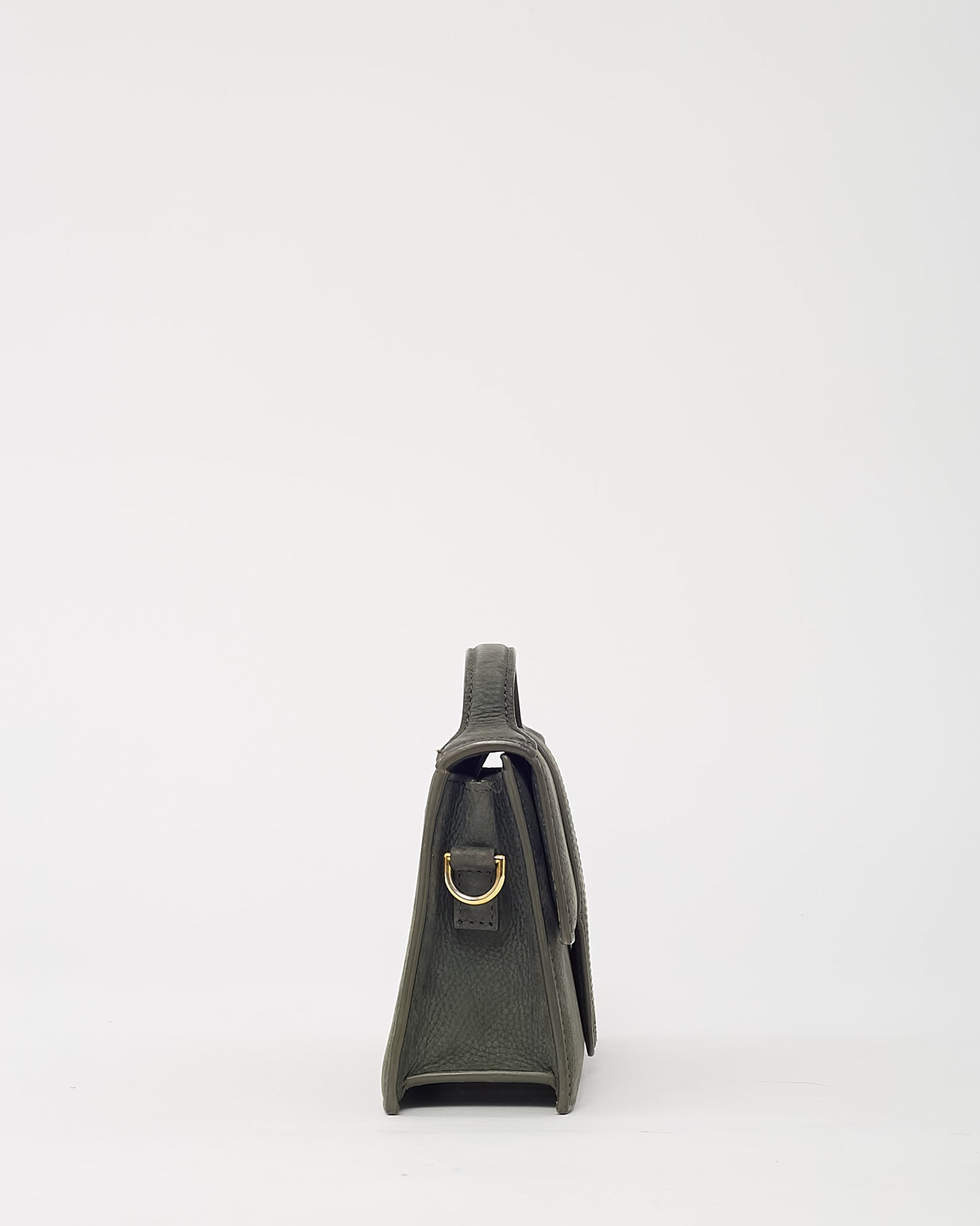 Jacquemus Olive Green Suede Le Bambino Top Handle Bag w/ Strap
