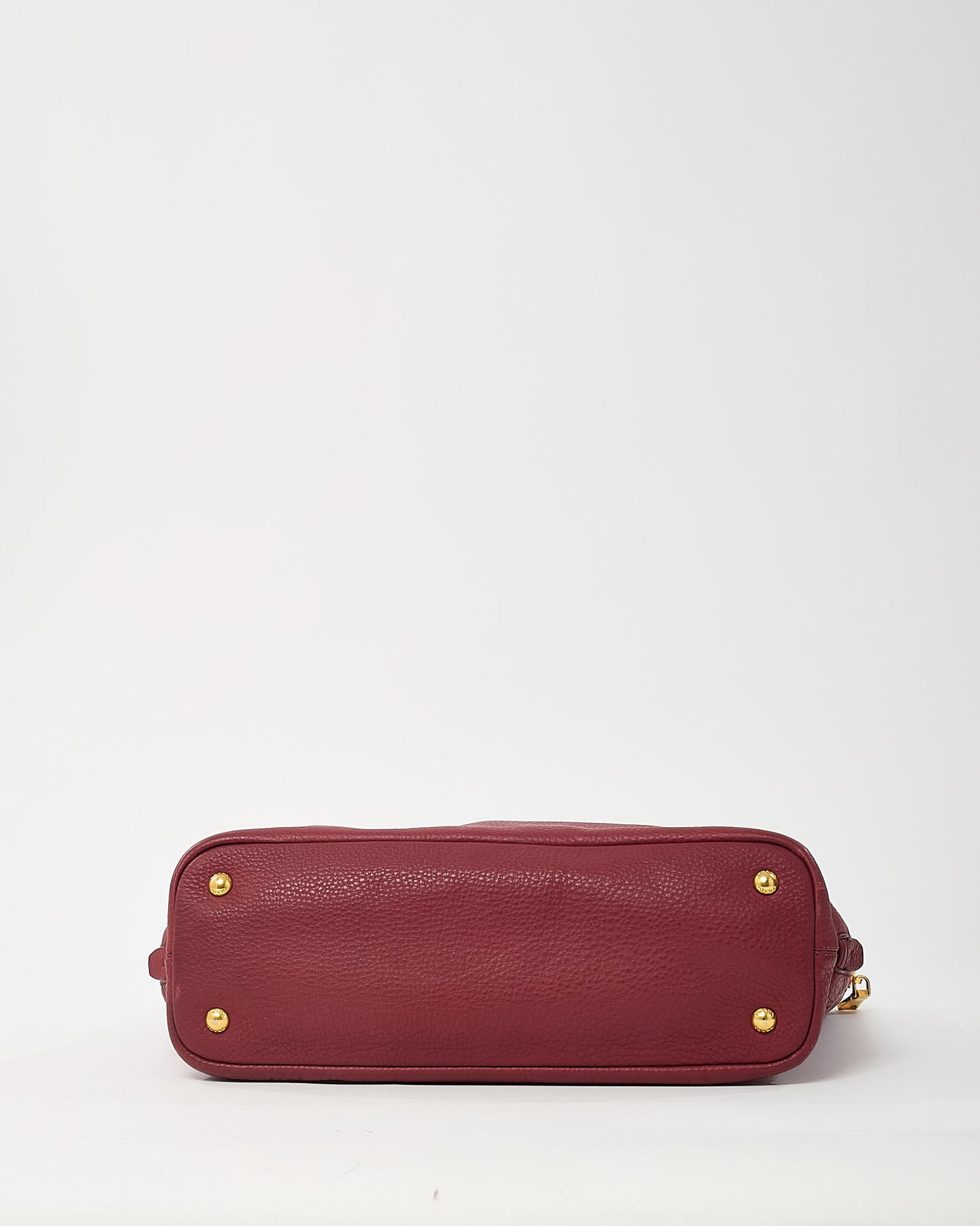 Prada Red Vitello Daino Leather Large Zip Tote Bag