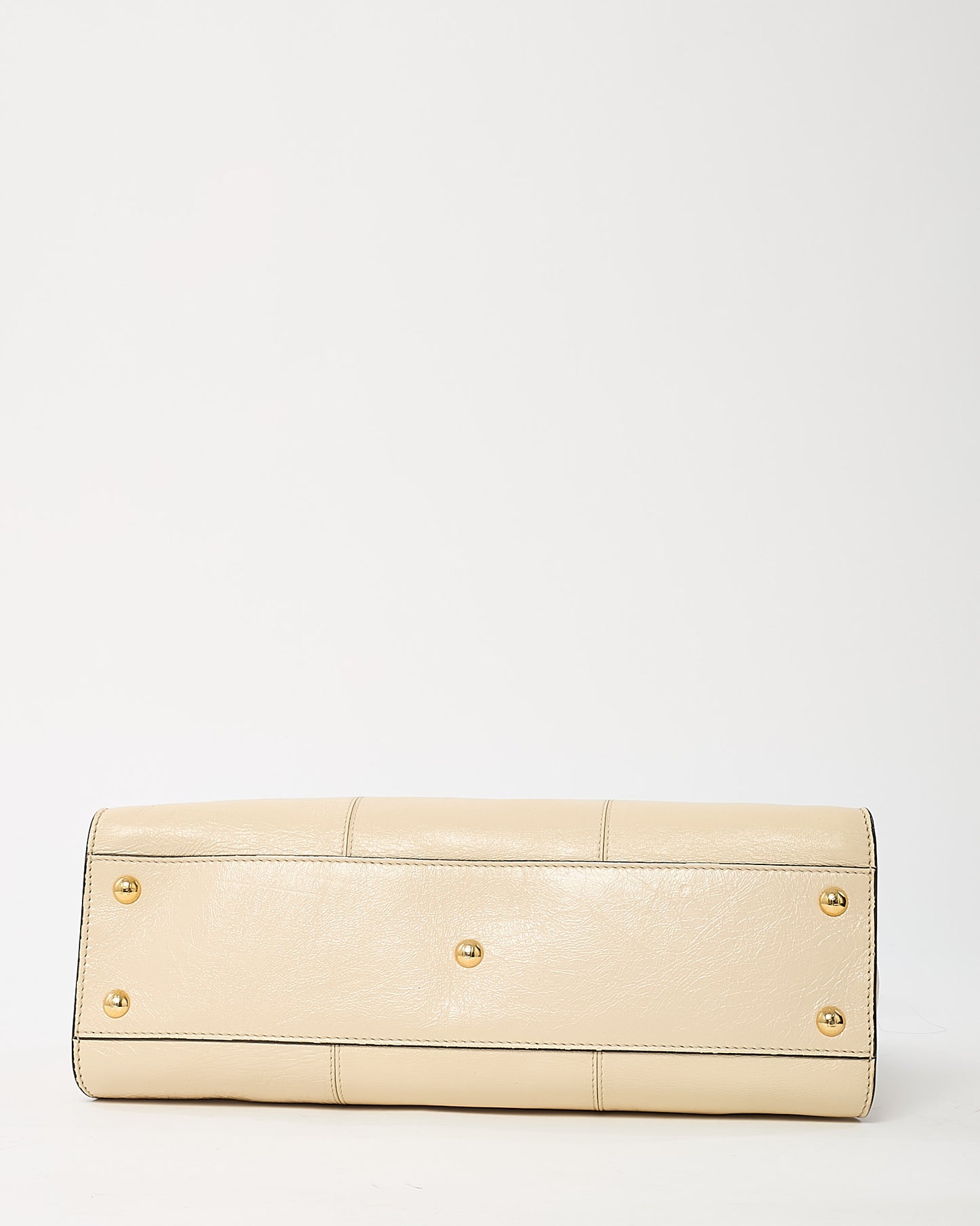 Fendi Beige Cameo Patent Leather Old Shine Medium Peekaboo 2Way Bag