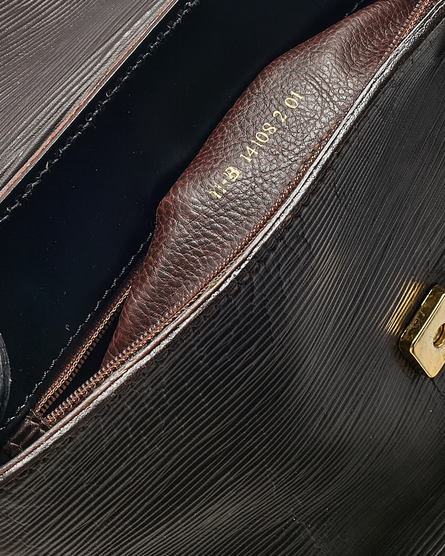 Fendi Vintage Black Epi Leather FF Embossed Crossbody Bag