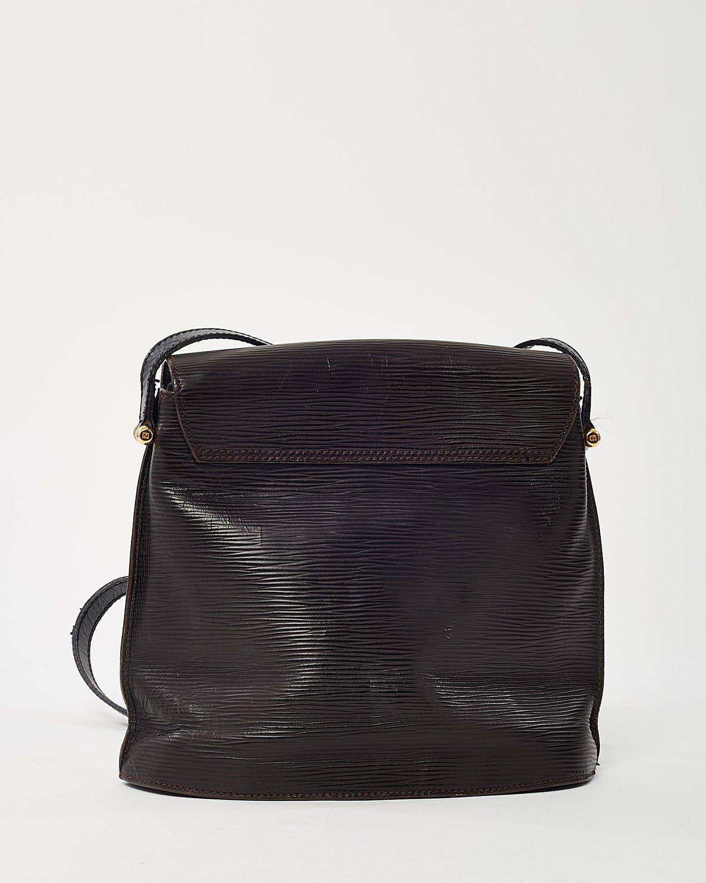 Fendi Vintage Black Epi Leather FF Embossed Crossbody Bag