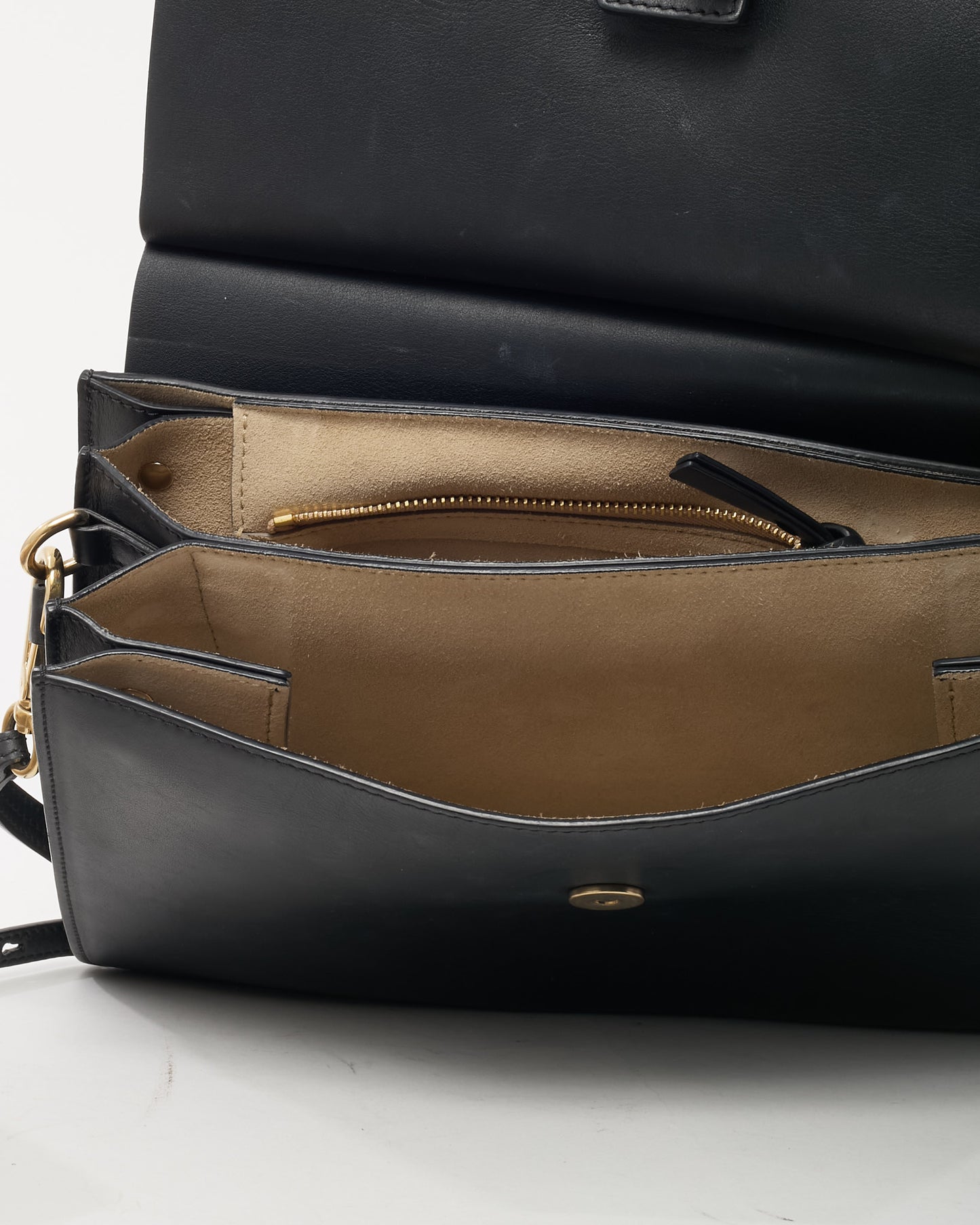 Chloé Black Leather & Suede Medium Faye Shoulder Bag