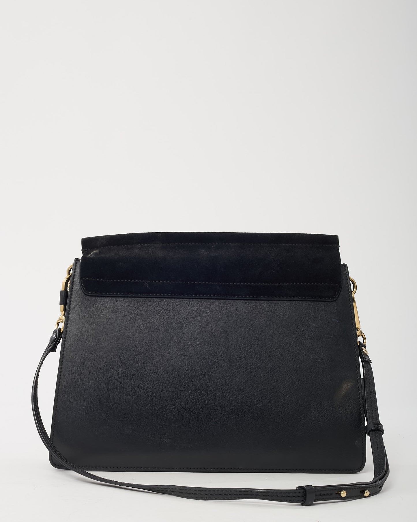 Chloé Black Leather & Suede Medium Faye Shoulder Bag