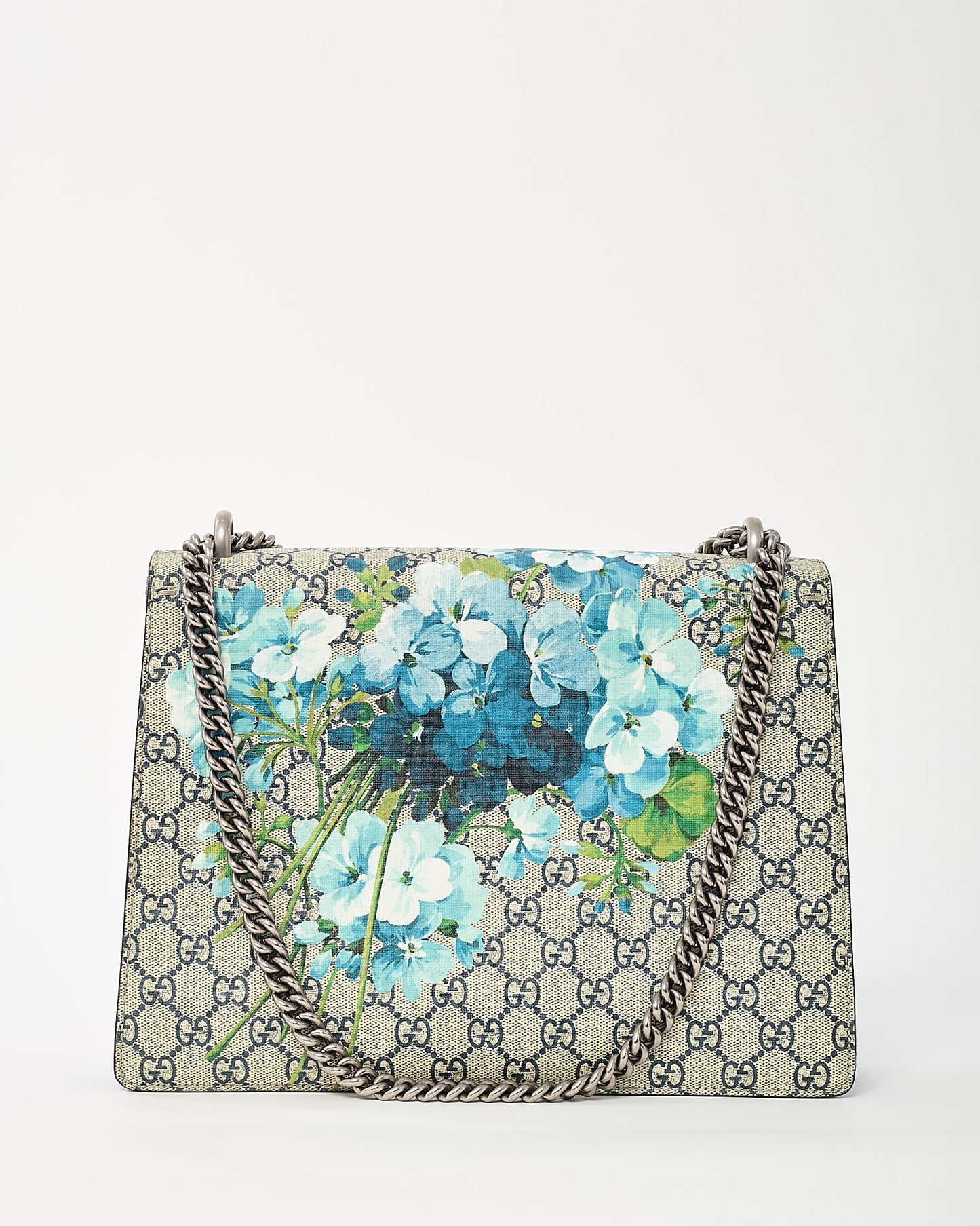 Gucci Beige GG Supreme Monogram Blooms Coated Canvas Large Dionysus Shoulder Bag