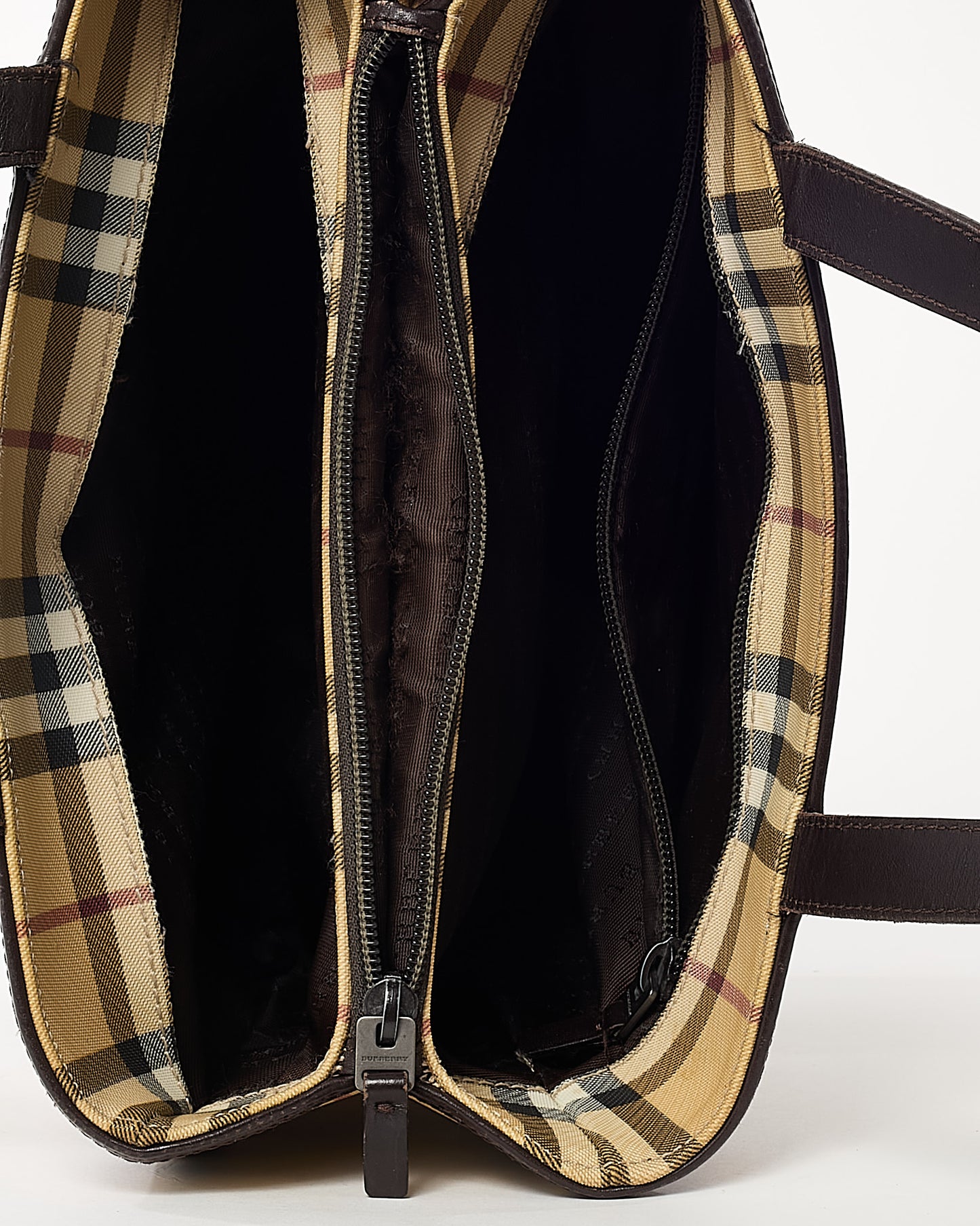Burberry Vintage Beige Nova Check Coated Canvas Top Handle Tote Bag