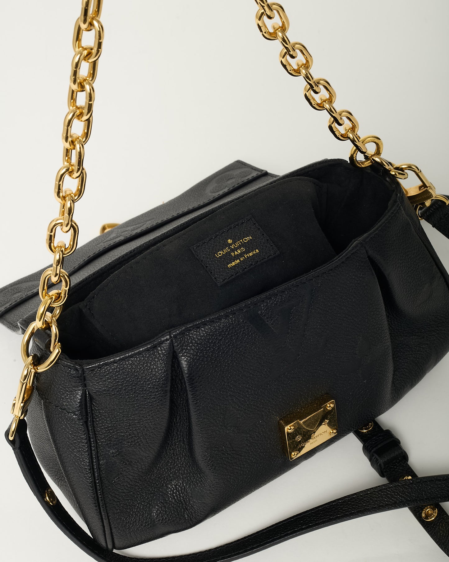 Louis Vuitton Black Giant Monogram Empreinte Leather Favorite NM 2Way Bag