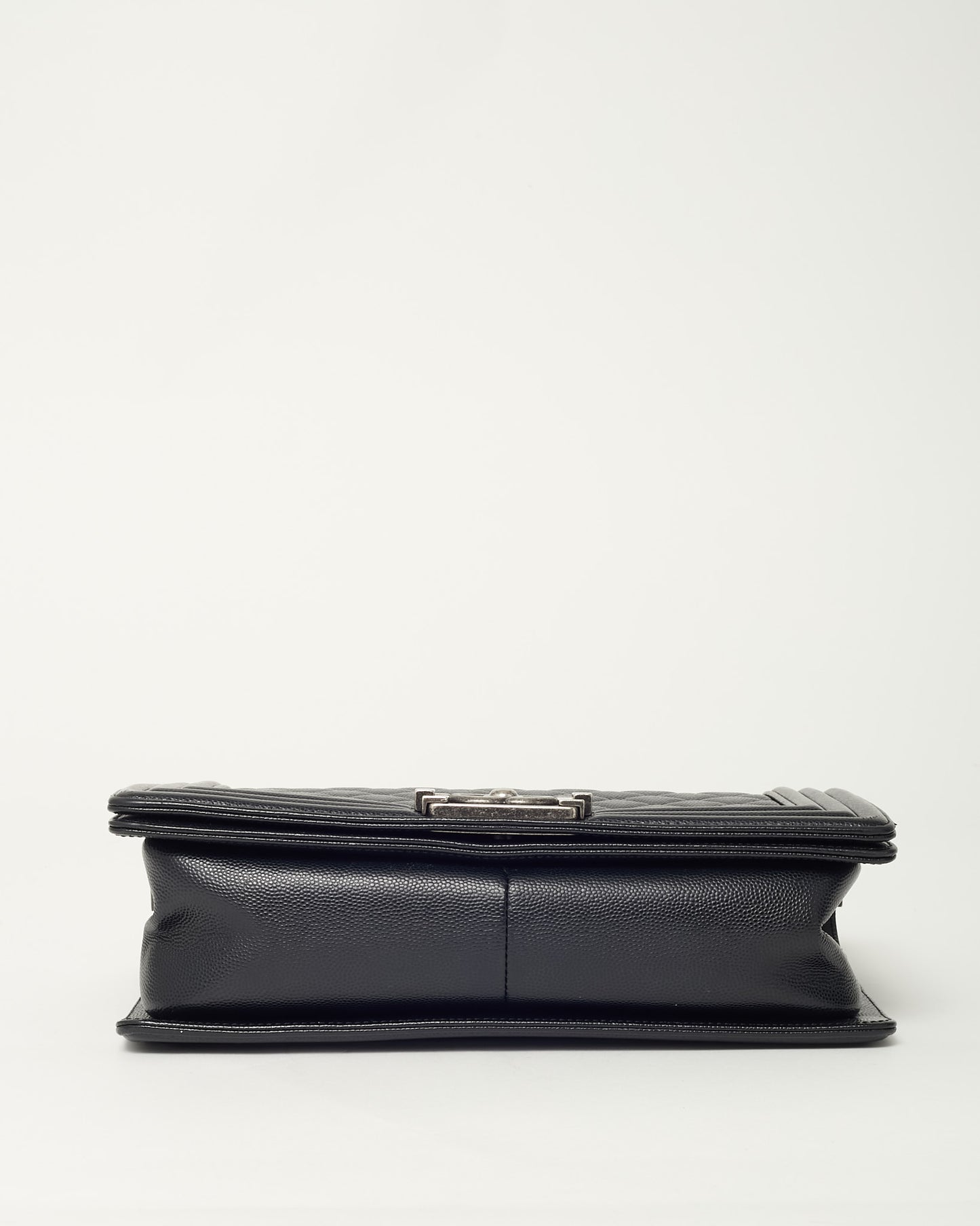 Chanel Black Quilted Caviar Leather Medium Boy Bag SHW