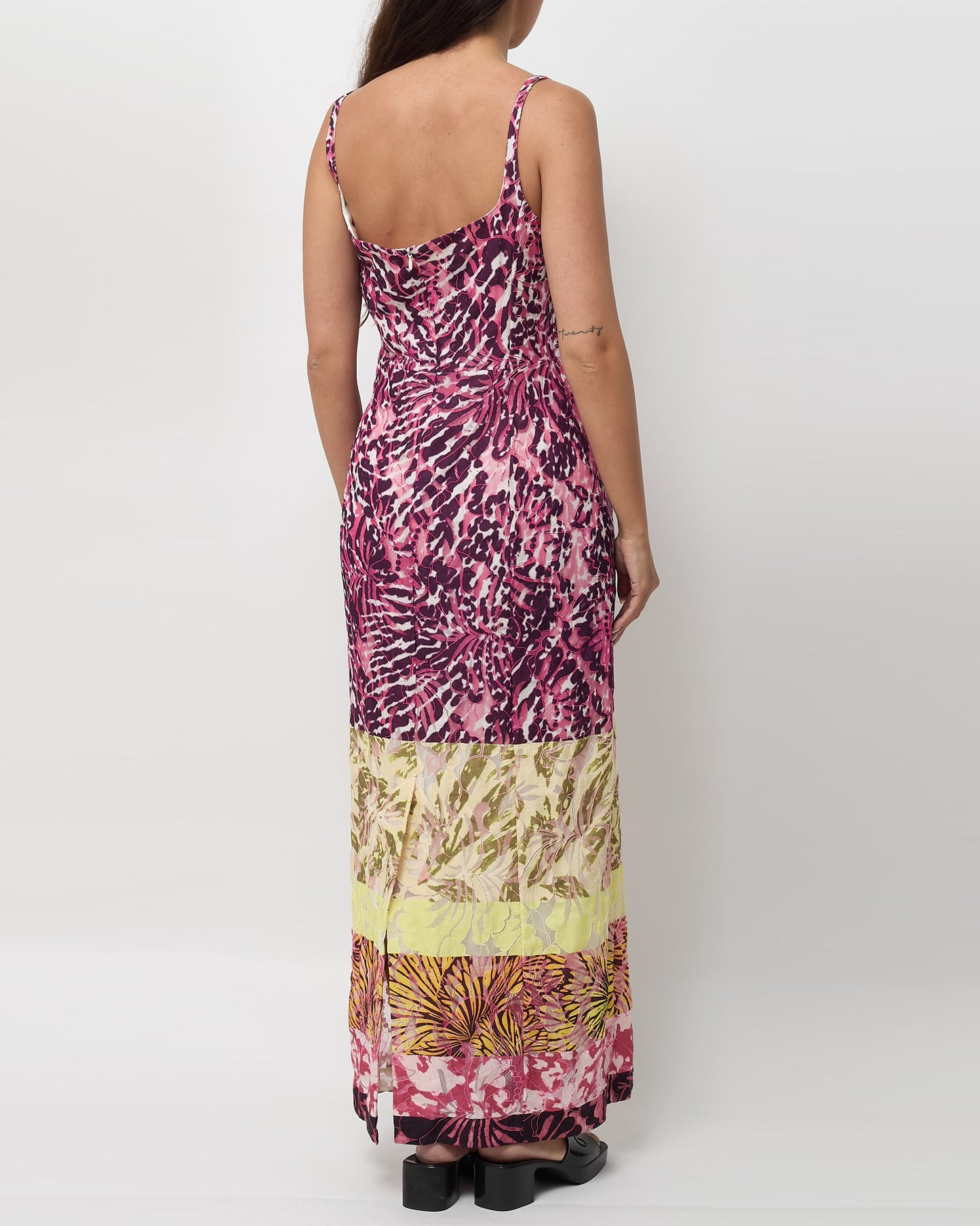 Dries Van Noten Pink Multi Debano Mixed-Printed Cotton Maxi Dress - FR 40 / US 8