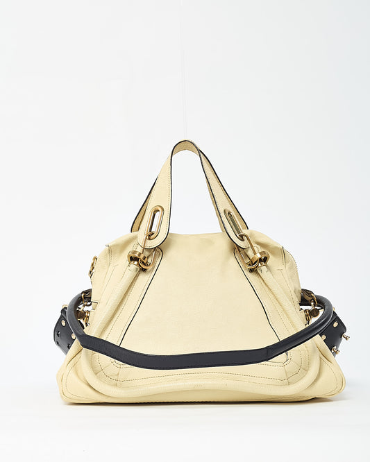 Chloé Cream Beige Pebbled Leather Medium Paraty Military 2Way Bag