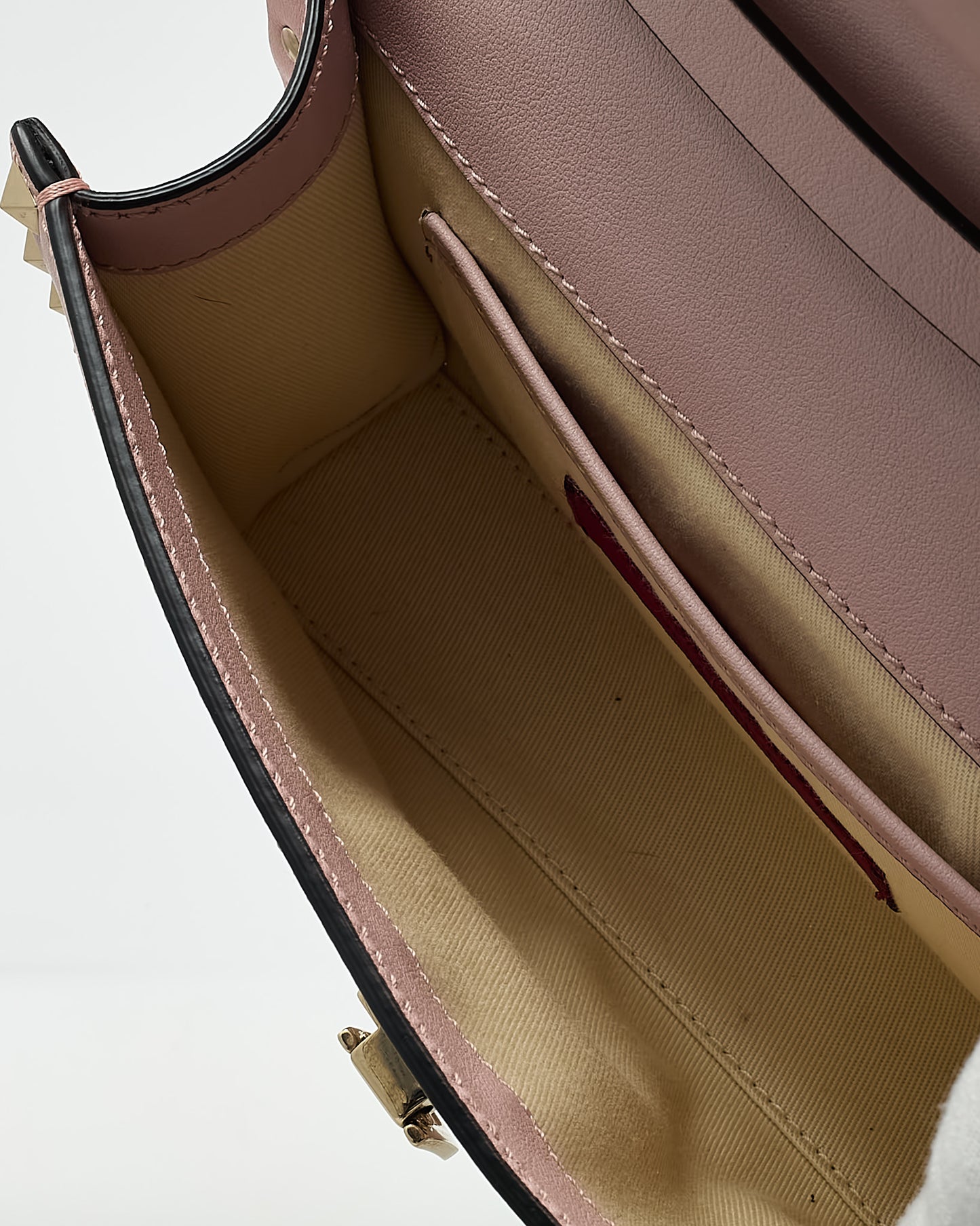 Valentino Pink Leather GHW Rockstud Small Envelope Flap Crossbody Bag