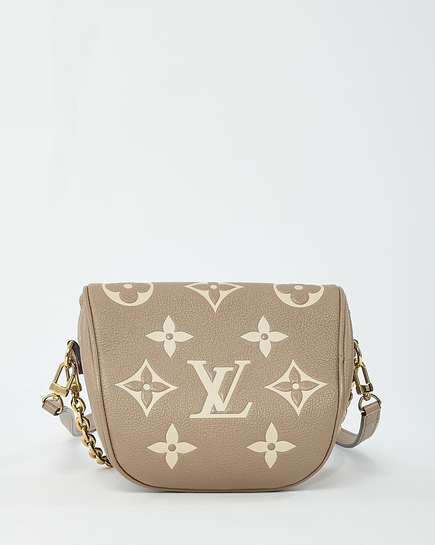 Louis Vuitton Tourterelle Beige and Cream Bicolor Monogram Empreinte Leather Mini Bumbag