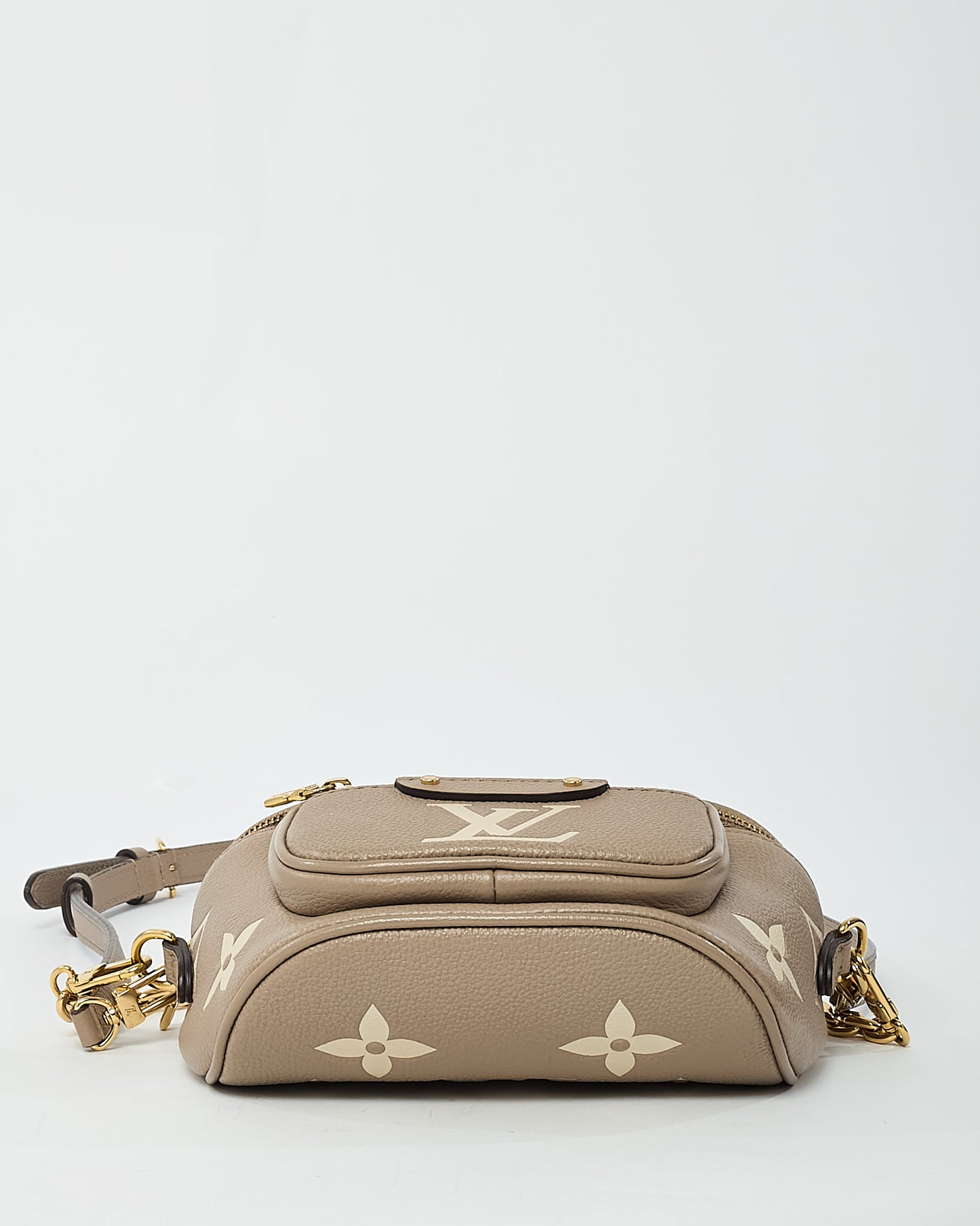 Louis Vuitton Tourterelle Beige and Cream Bicolor Monogram Empreinte Leather Mini Bumbag