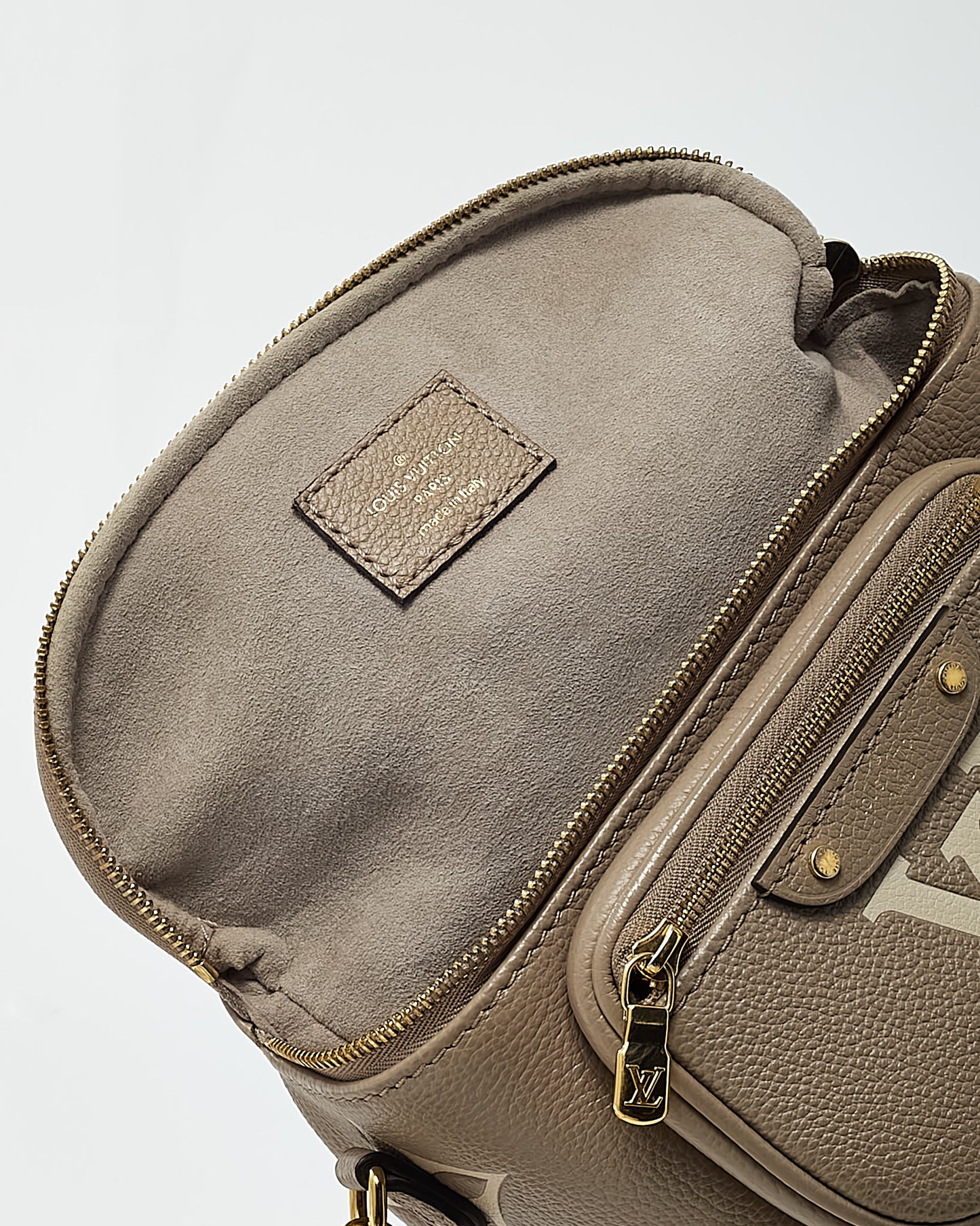Louis Vuitton Tourterelle Beige and Cream Bicolor Monogram Empreinte Leather Mini Bumbag