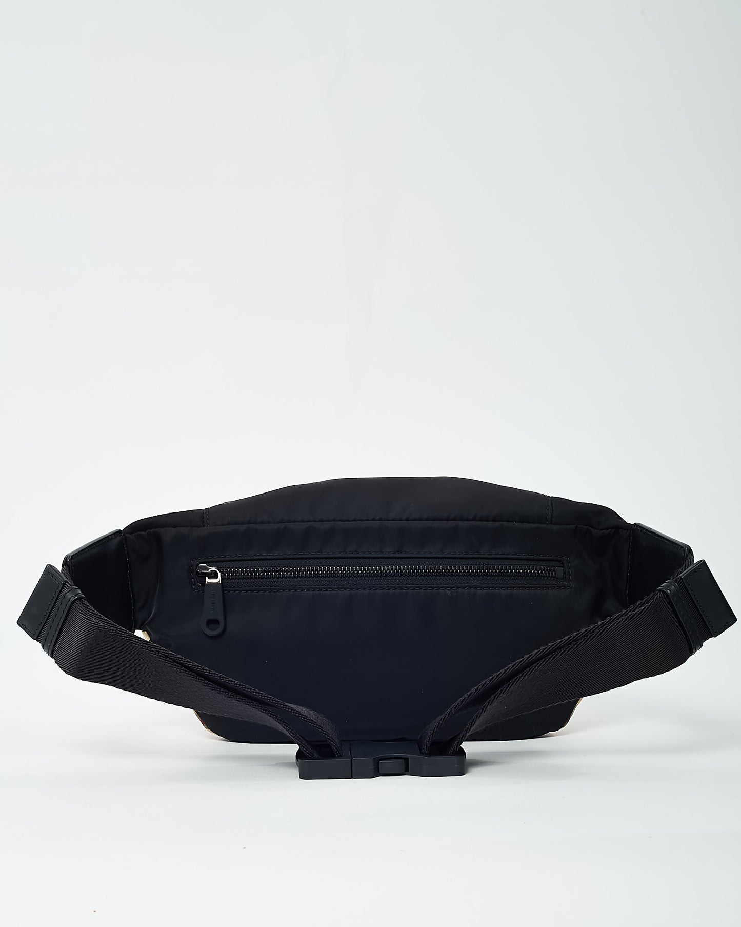 Burberry Black Logo Canvas and Beige Nova Check Nylon Sonny Belt Bag