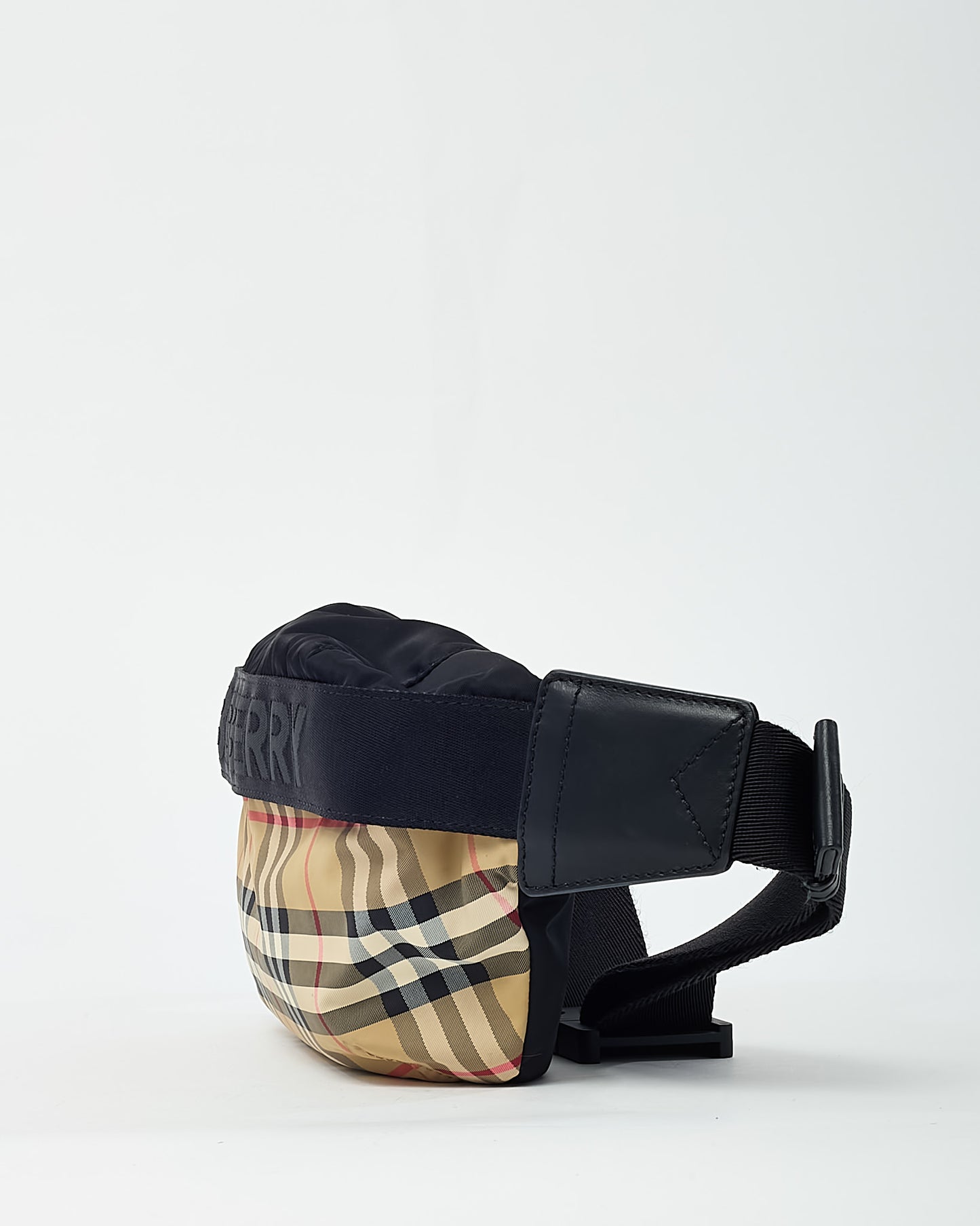 Burberry Black Logo Canvas and Beige Nova Check Nylon Sonny Belt Bag