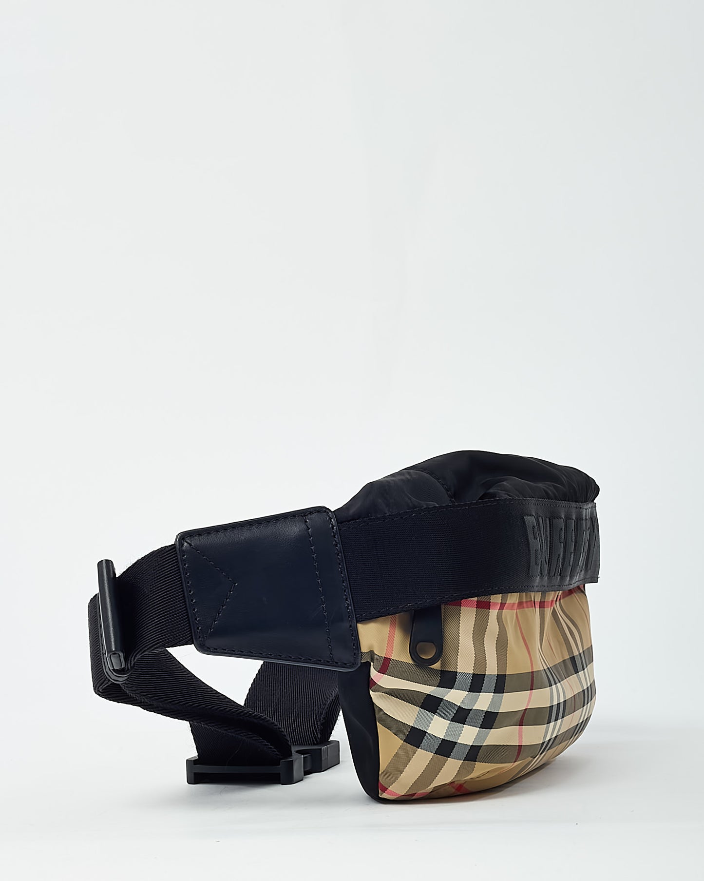 Burberry Black Logo Canvas and Beige Nova Check Nylon Sonny Belt Bag