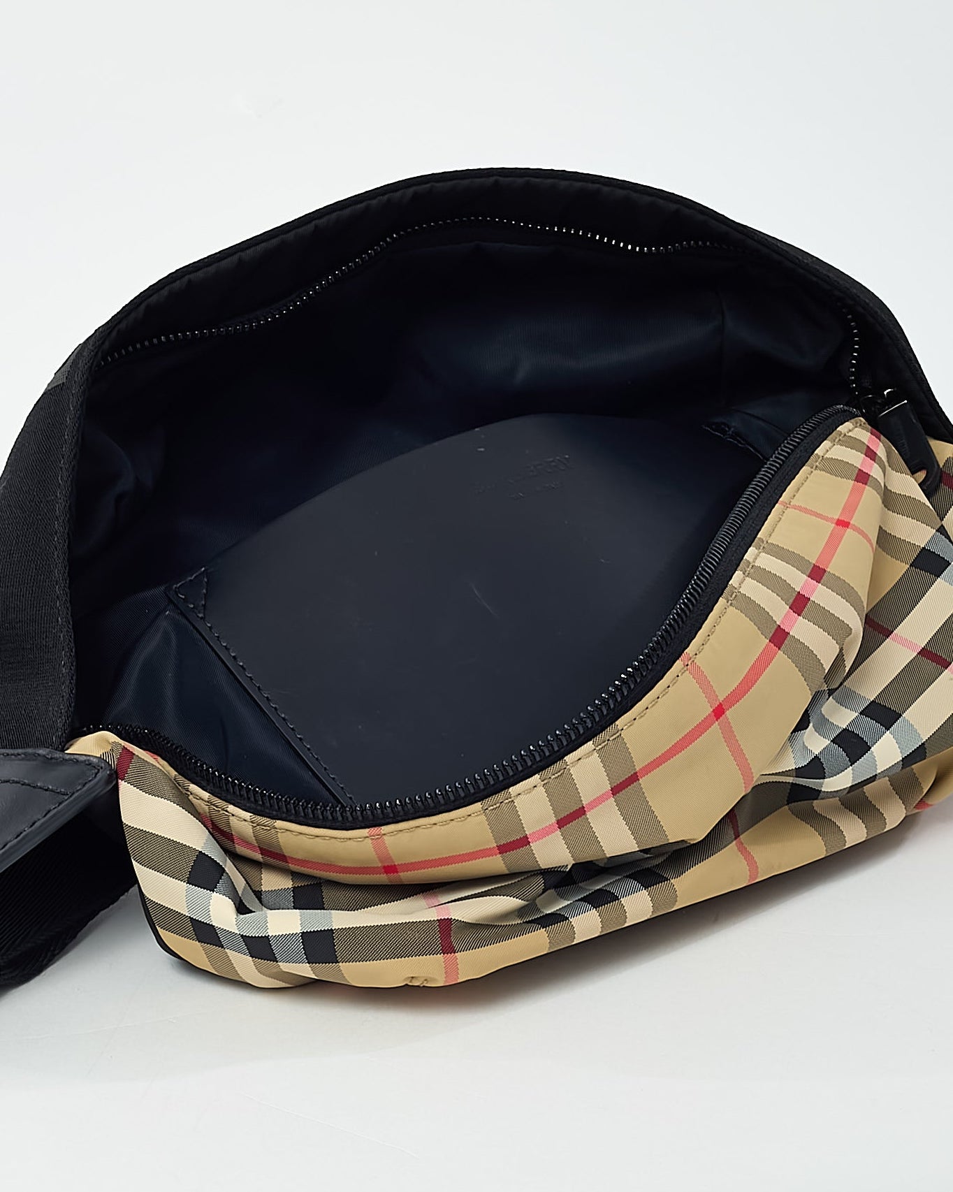 Burberry Black Logo Canvas and Beige Nova Check Nylon Sonny Belt Bag