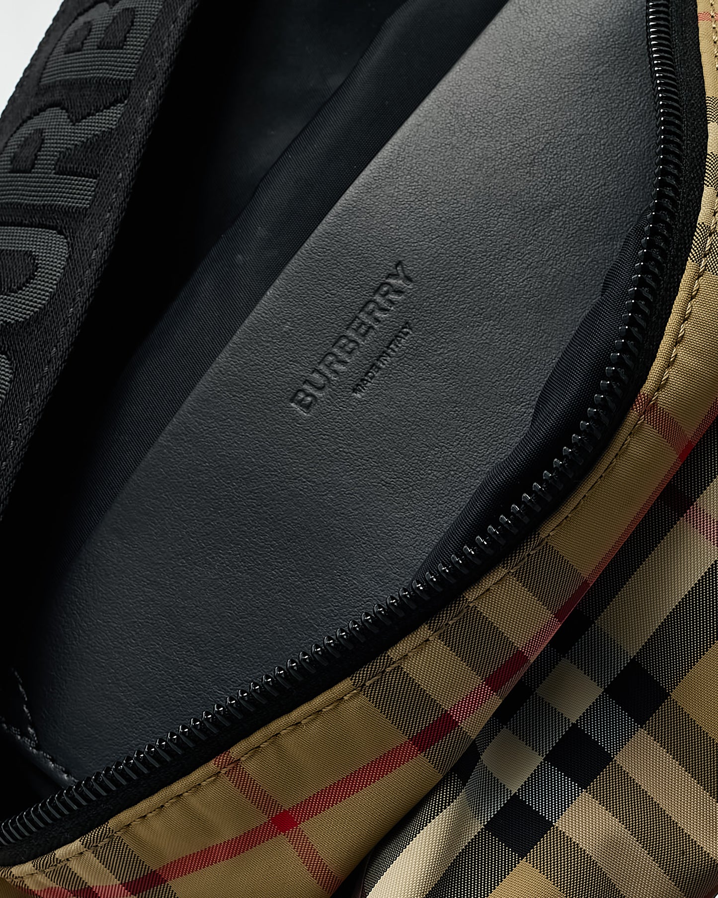 Burberry Black Logo Canvas and Beige Nova Check Nylon Sonny Belt Bag