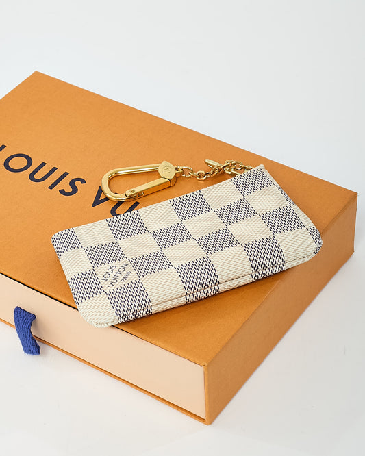 Louis Vuitton Damier Azur Coated Canvas Pochette Cles Key Pouch