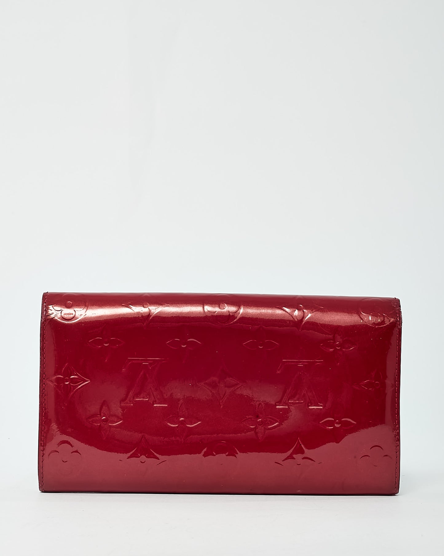 Louis Vuitton Red Monogram Vernis Patent Leather Sarah Wallet