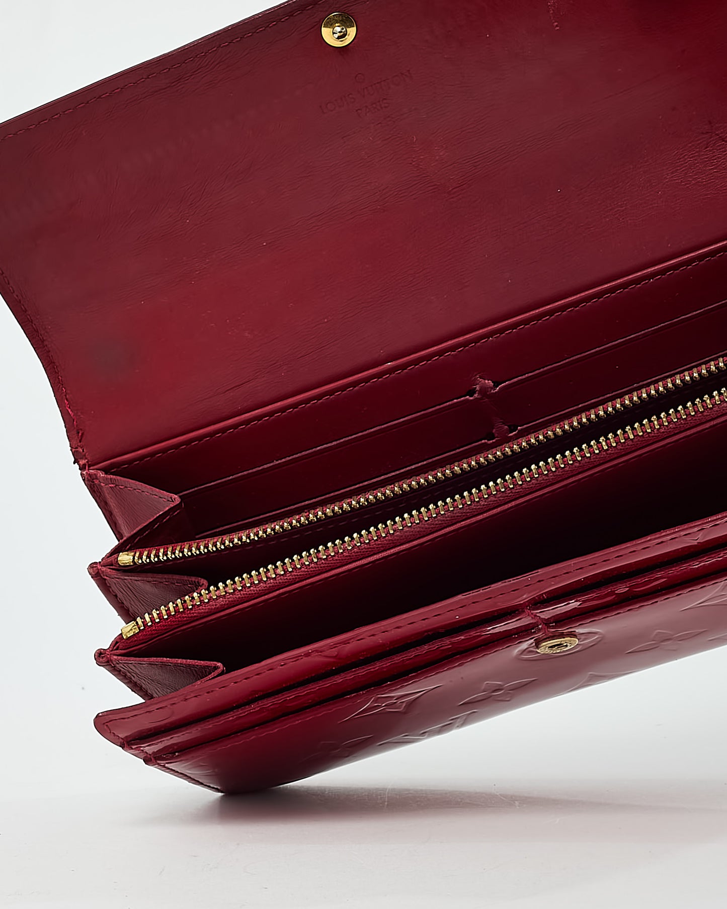 Louis Vuitton Red Monogram Vernis Patent Leather Sarah Wallet