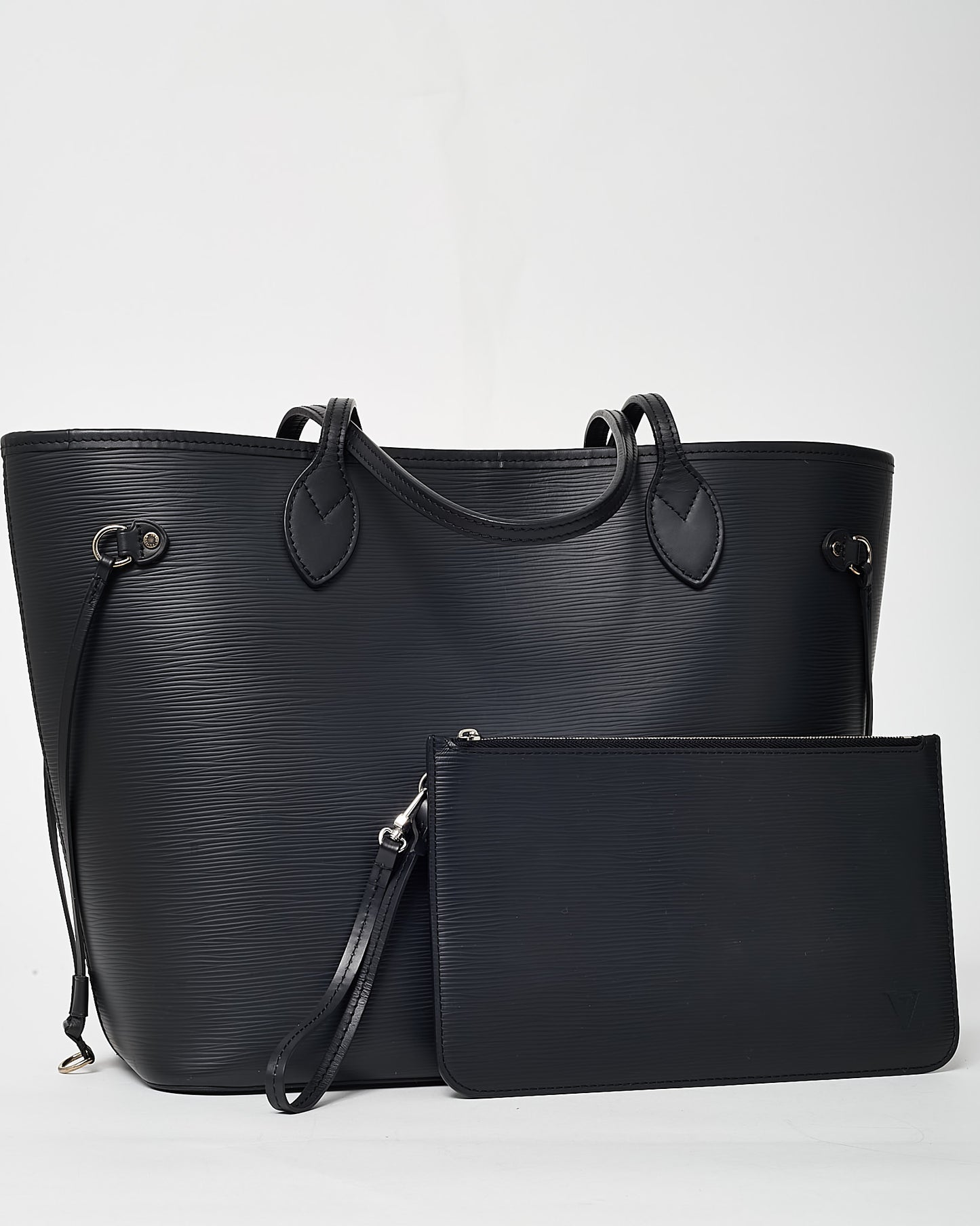 Louis Vuitton Black Epi Leather Neverfull MM with Pouch