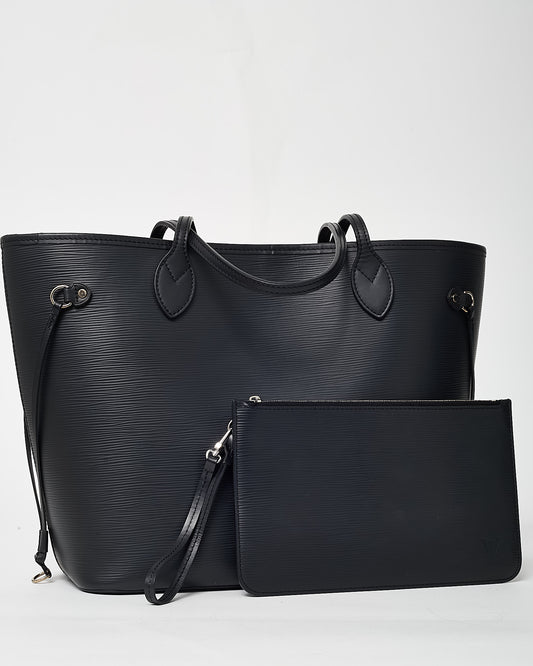 Louis Vuitton Black Epi Leather Neverfull MM with Pouch
