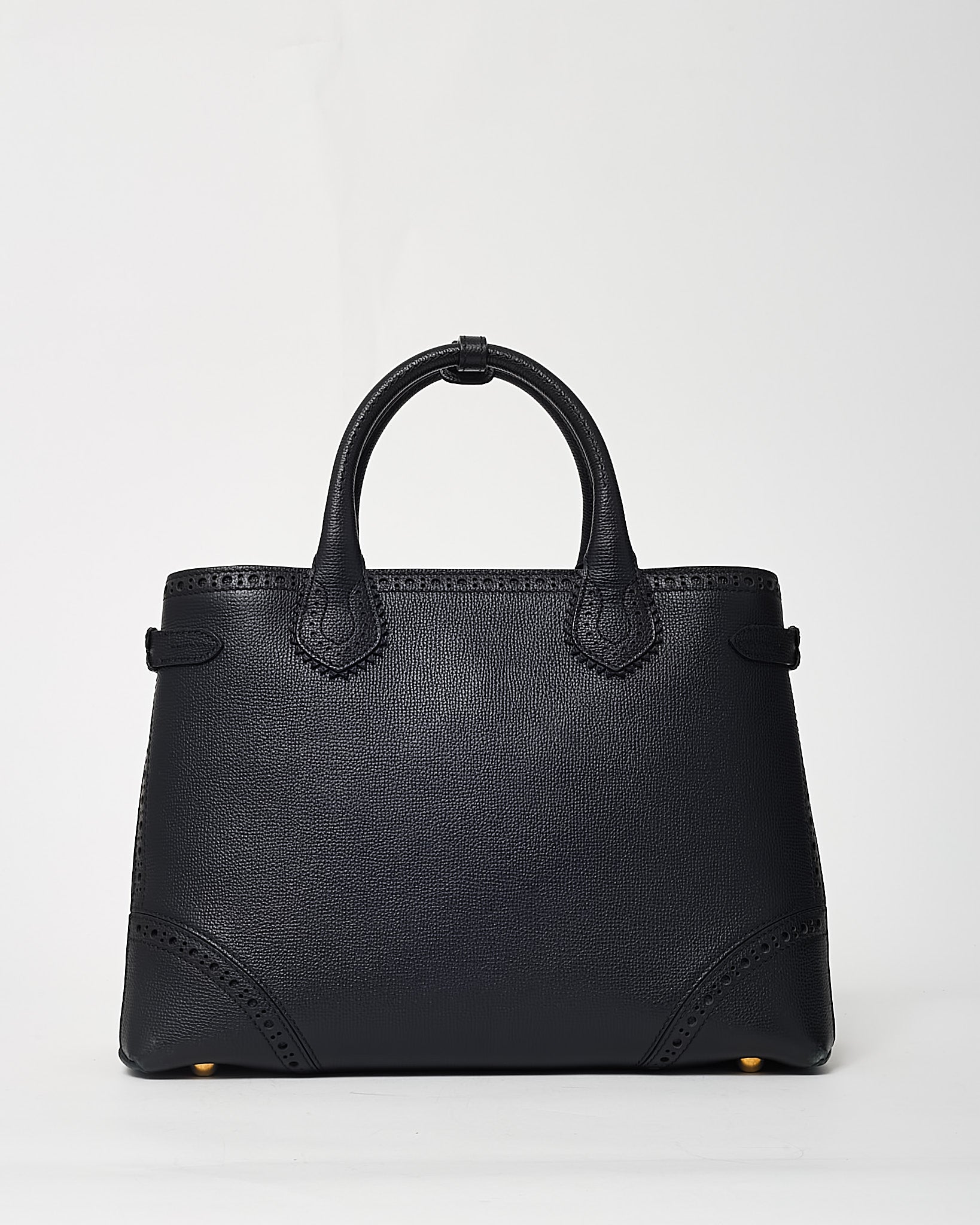 Buy Burberry Black Grainy Calfskin Perforated and House Check