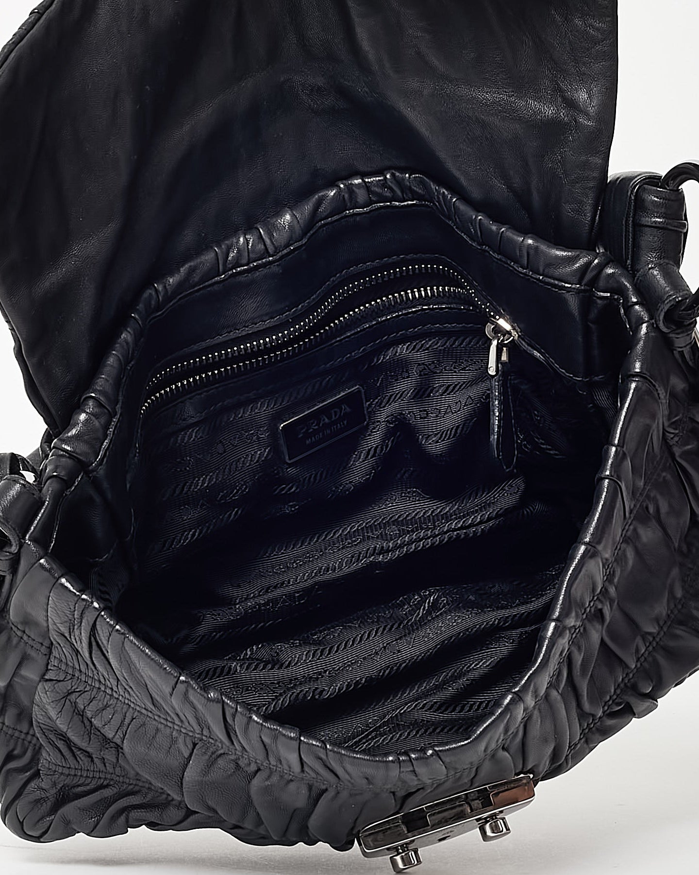 Prada Black Gauffre Nappa Leather Shoulder Bag