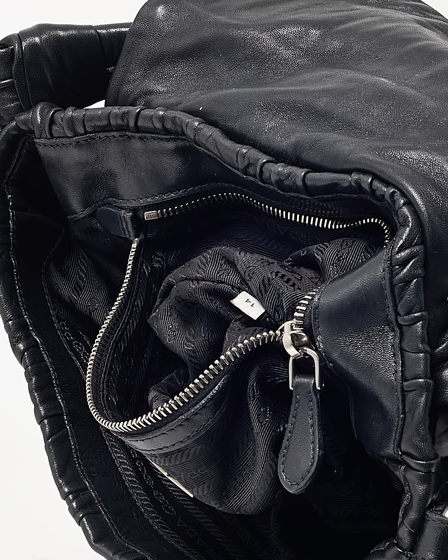 Prada Black Gauffre Nappa Leather Shoulder Bag