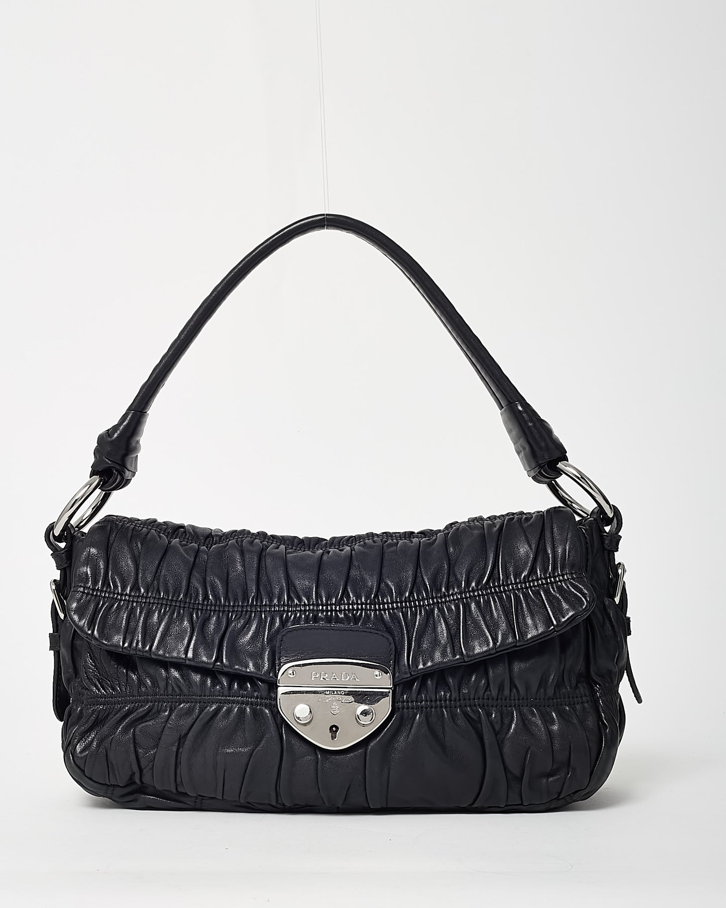 Prada Black Gauffre Nappa Leather Shoulder Bag