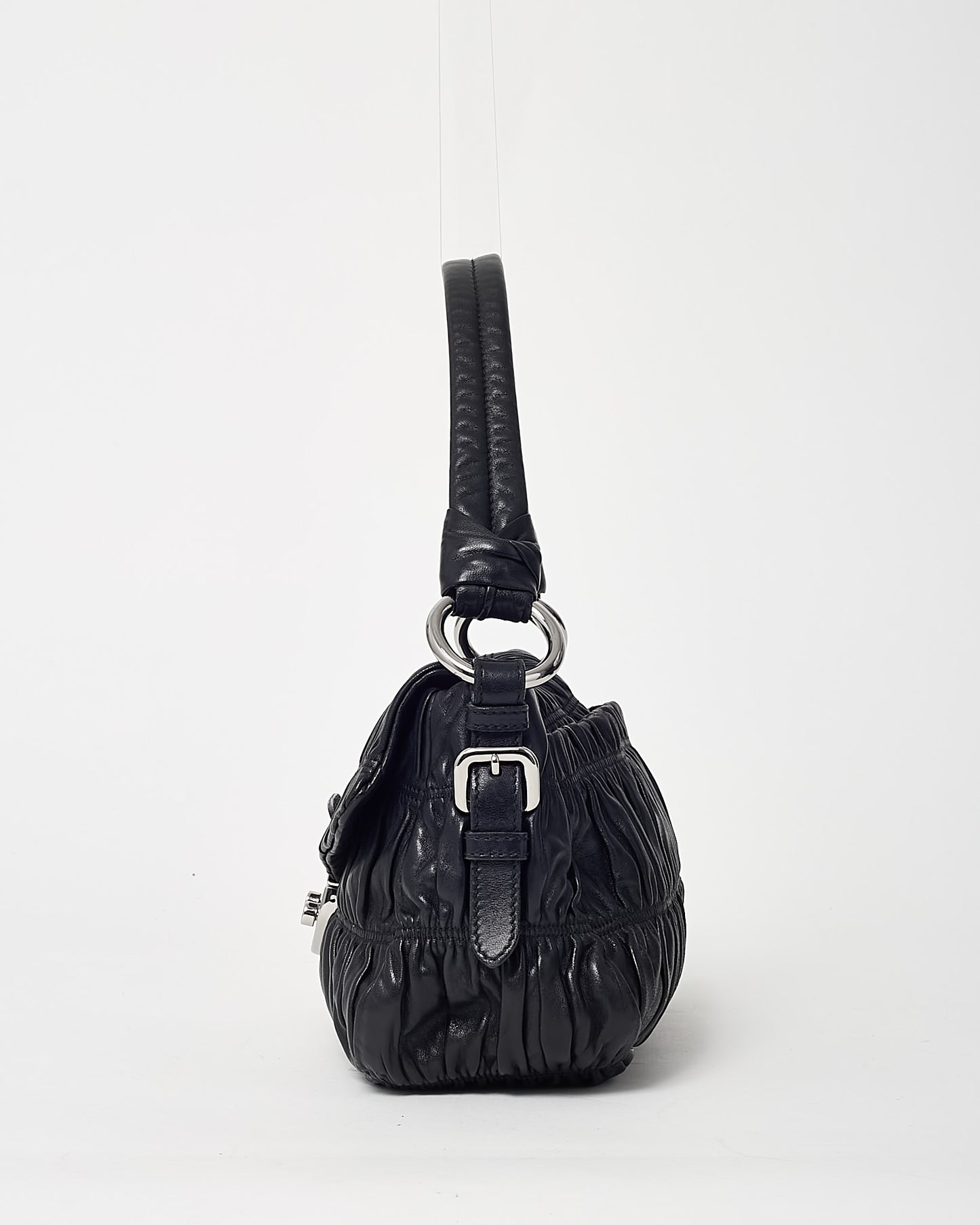 Prada Black Gauffre Nappa Leather Shoulder Bag