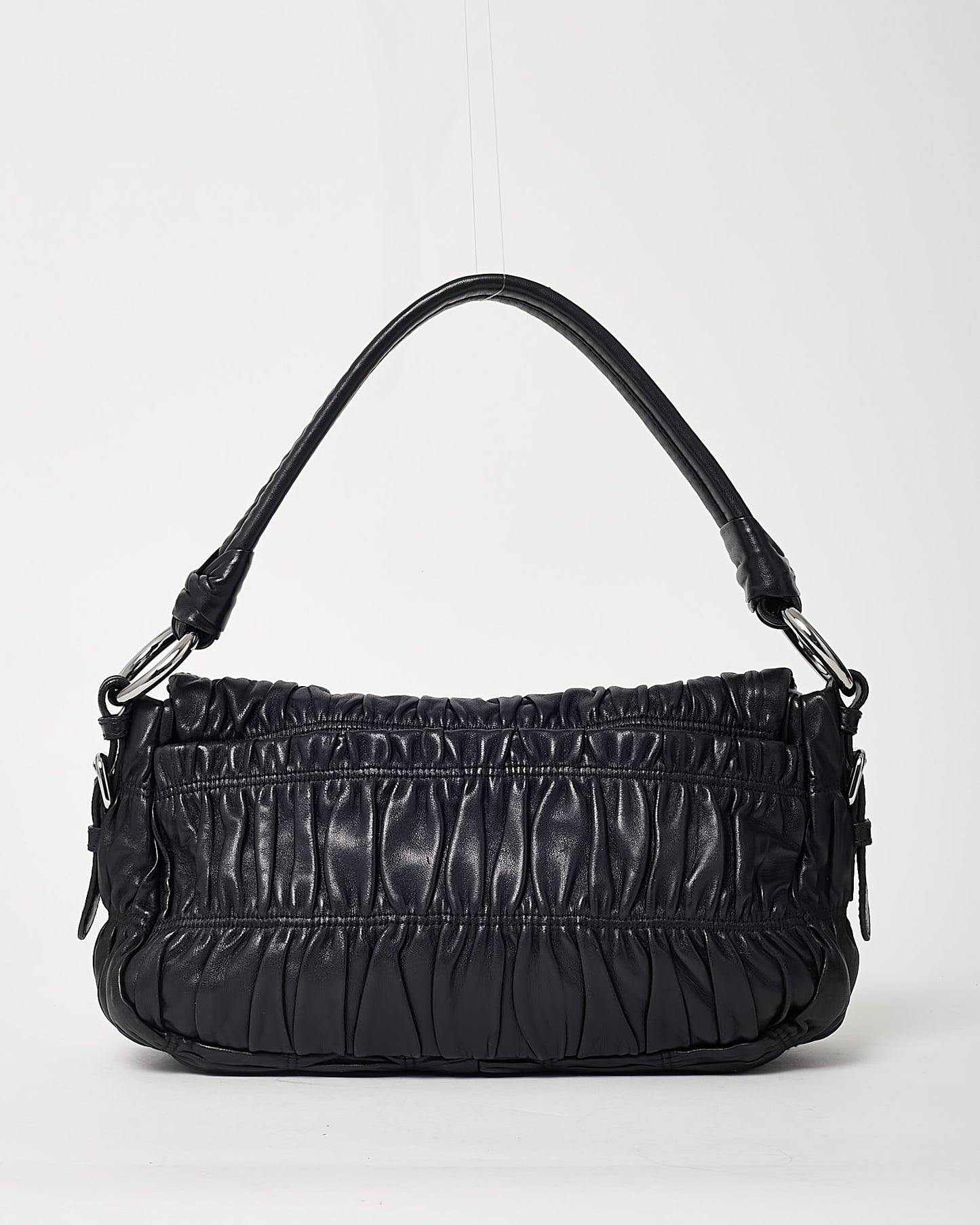 Prada Black Gauffre Nappa Leather Shoulder Bag