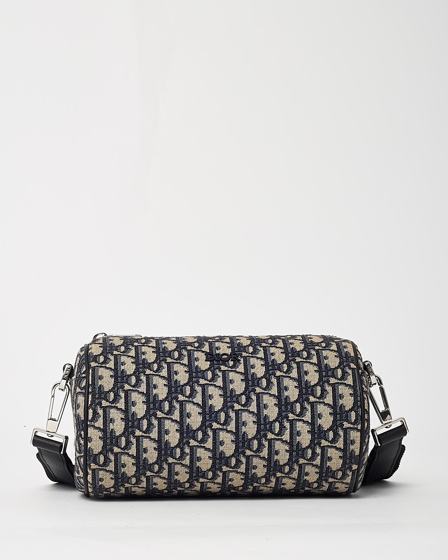 Dior Navy Blue Monogram Oblique Canvas Roller Messenger Crossbody Bag