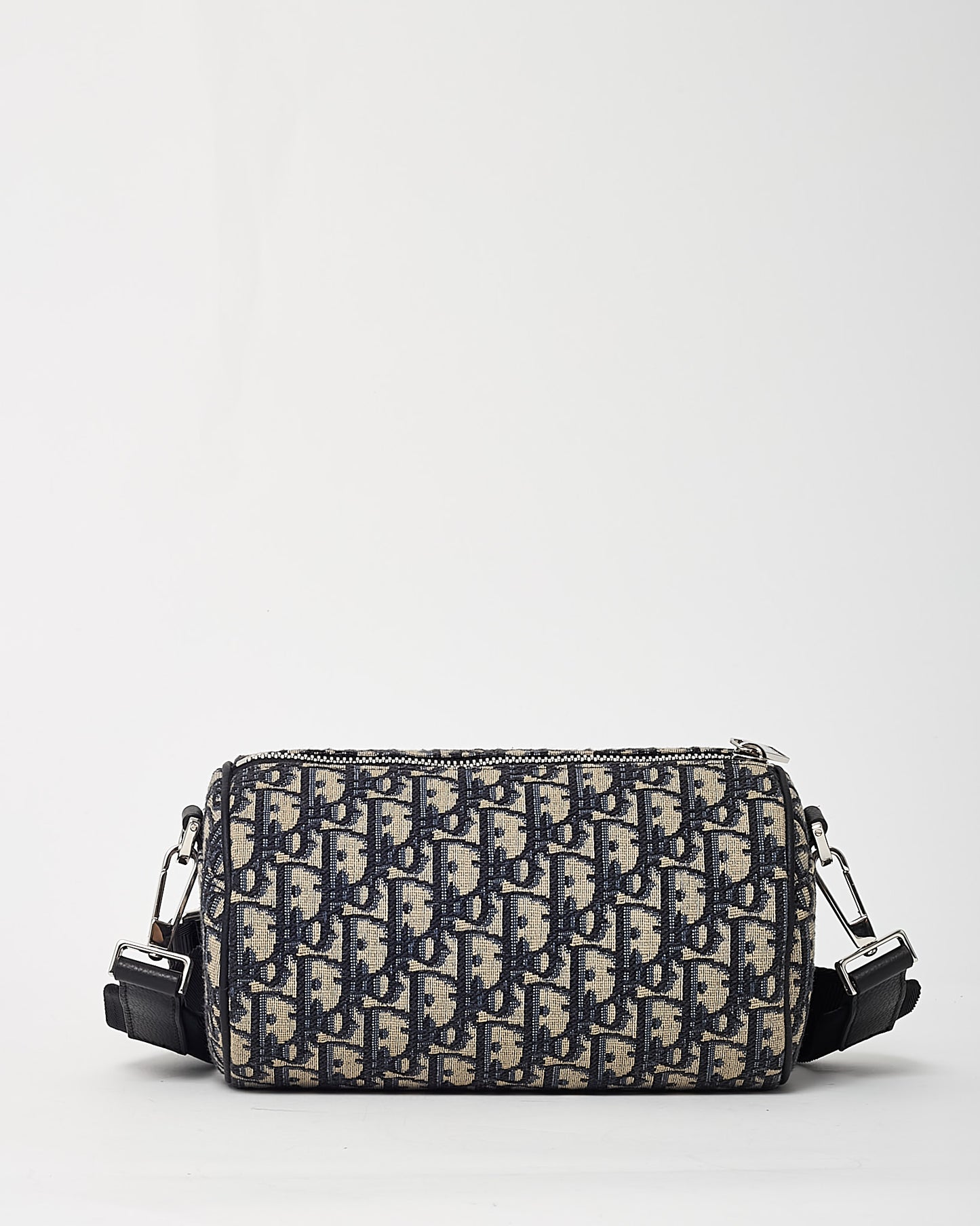 Dior Navy Blue Monogram Oblique Canvas Roller Messenger Crossbody Bag