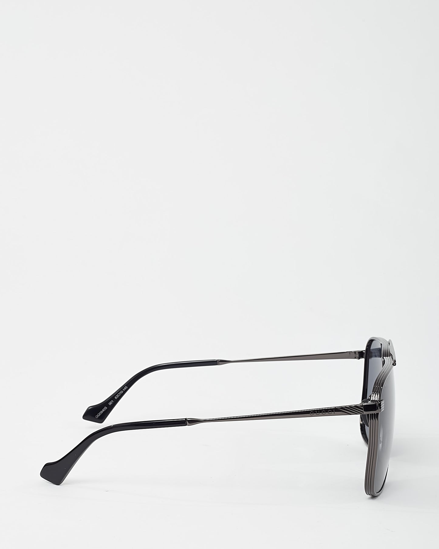 Gucci Men's Black Acetate GG 0840S Aviator Sunglasses