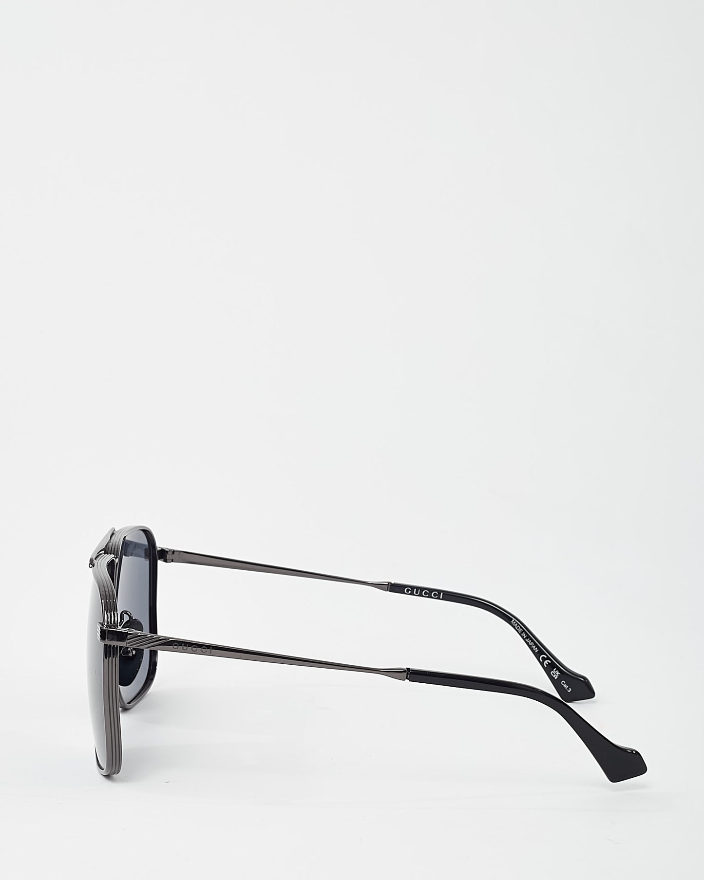 Gucci Men's Black Acetate GG 0840S Aviator Sunglasses