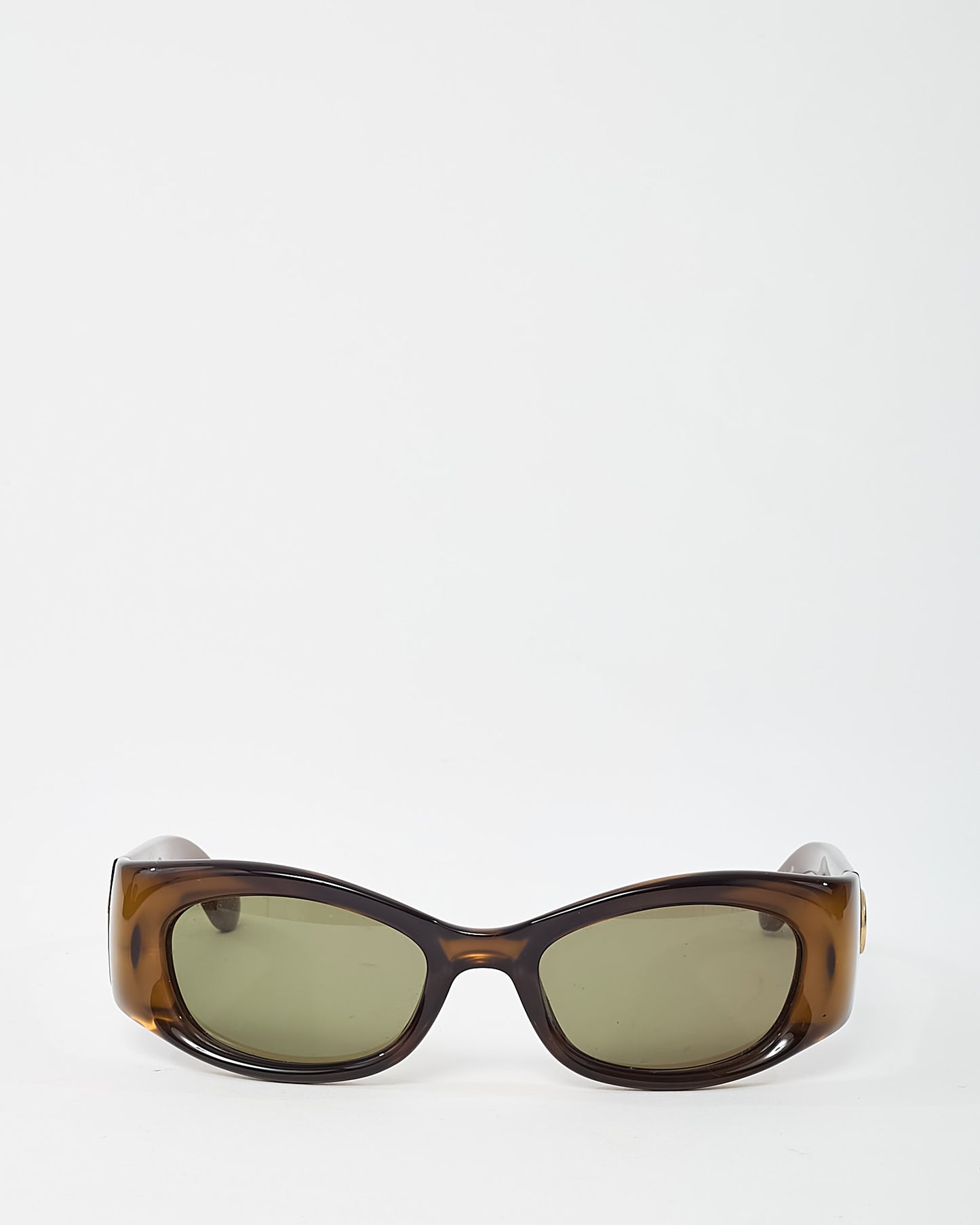 Gucci Vintage Brown Acetate GG 2968/S Oval Sunglasses
