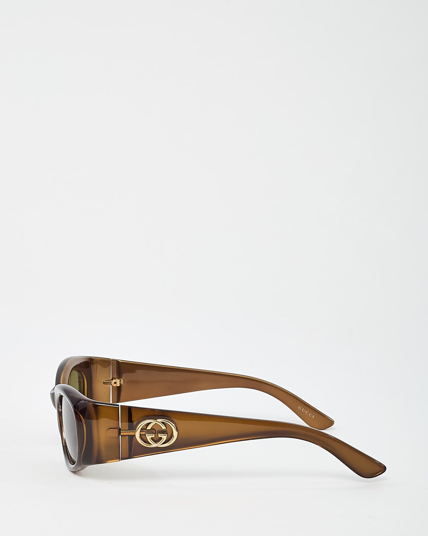 Gucci Vintage Brown Acetate GG 2968/S Oval Sunglasses