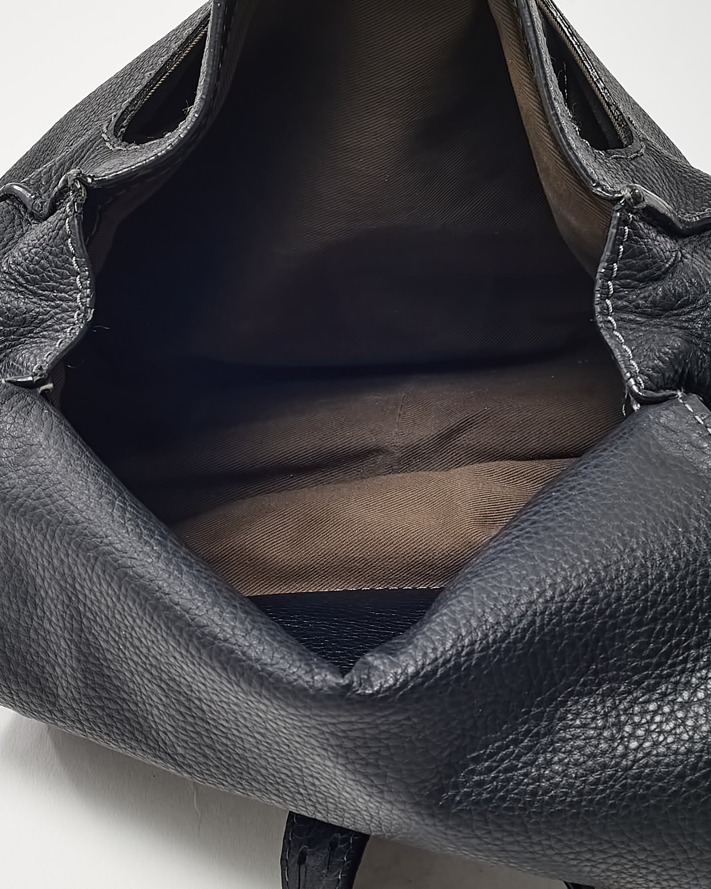 Chloé Black Pebbled Leather Marcie Saddle Crossbody Bag