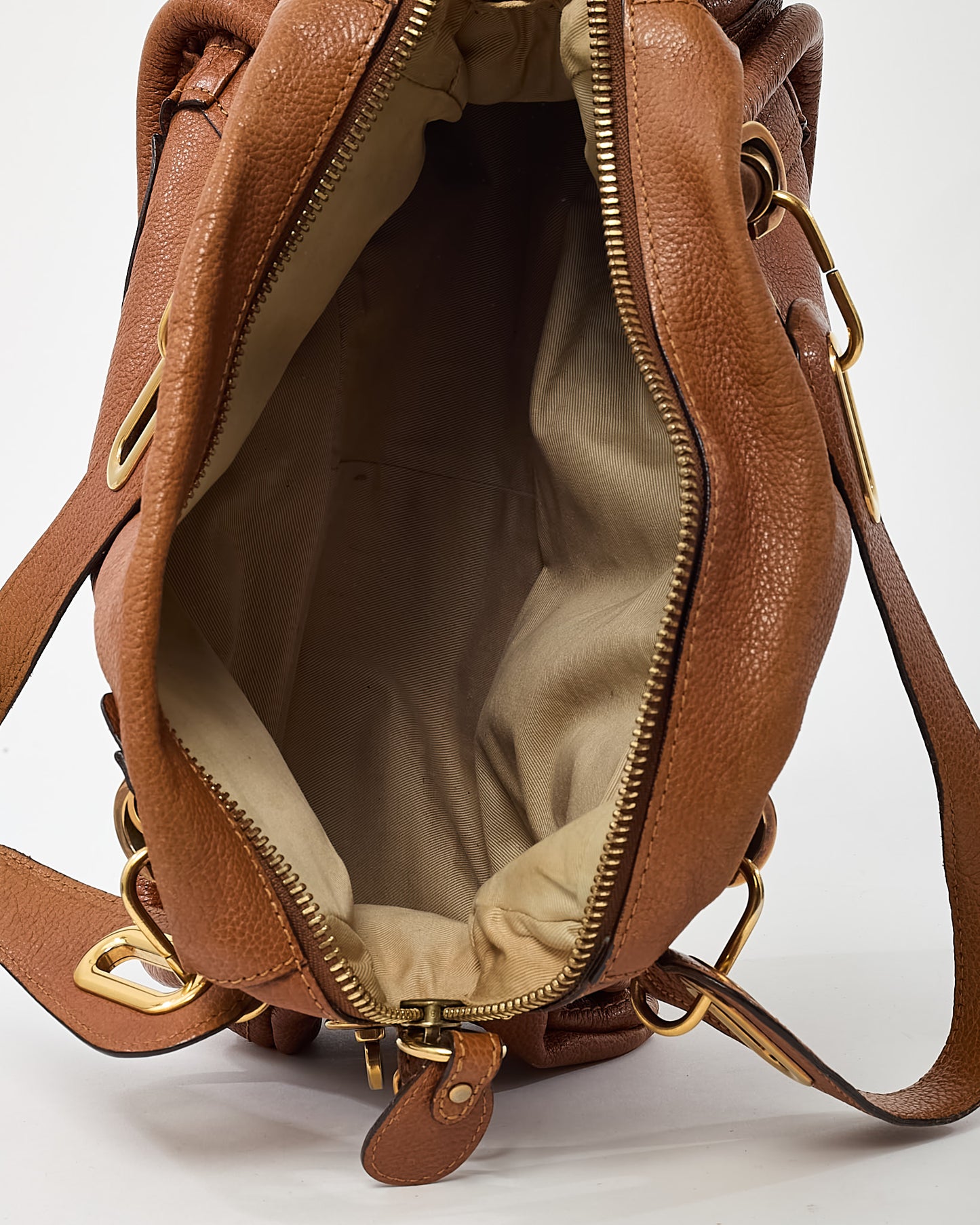 Chloé Tan Pebbled Leather Medium Paraty 2Way Bag