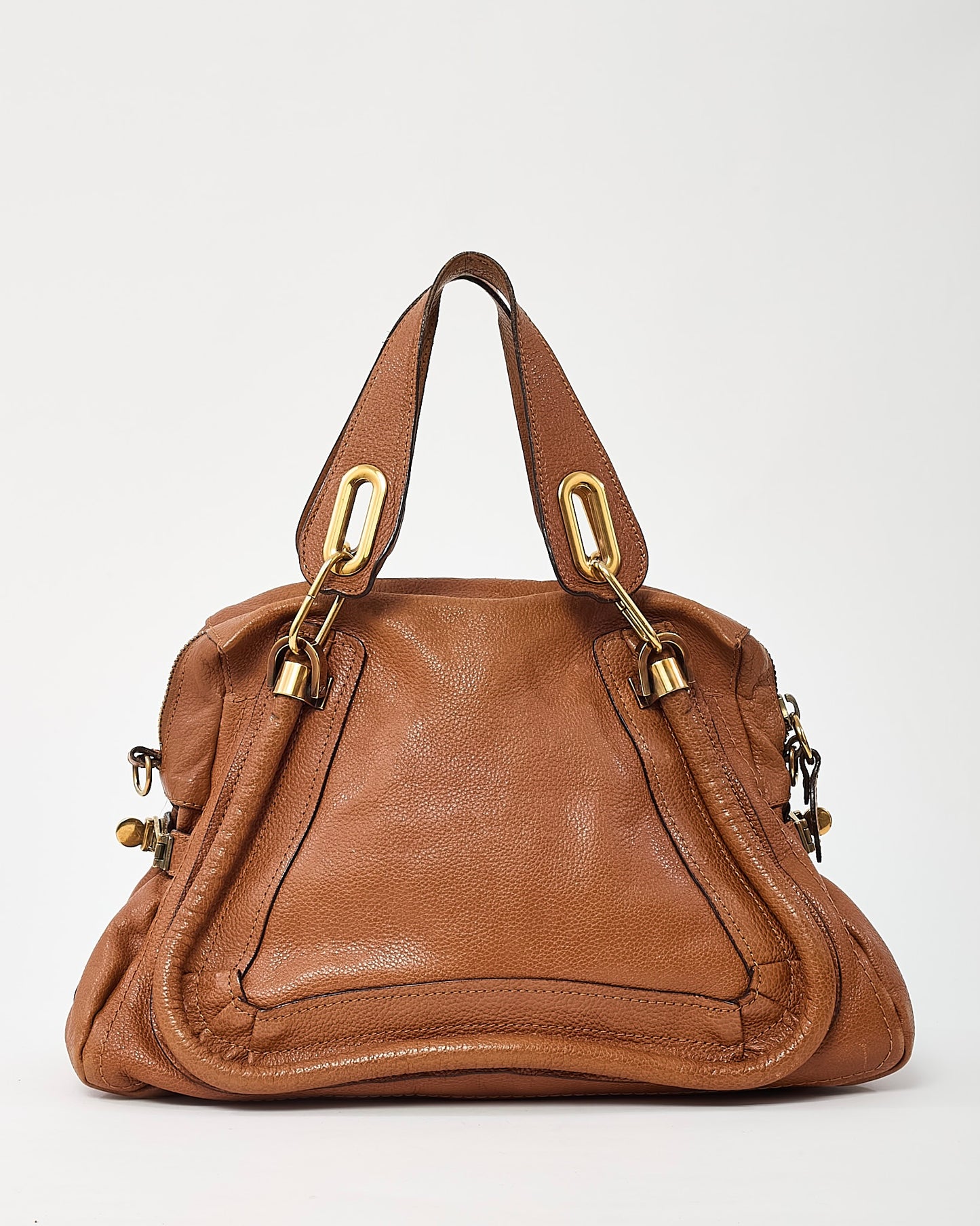 Chloé Tan Pebbled Leather Medium Paraty 2Way Bag